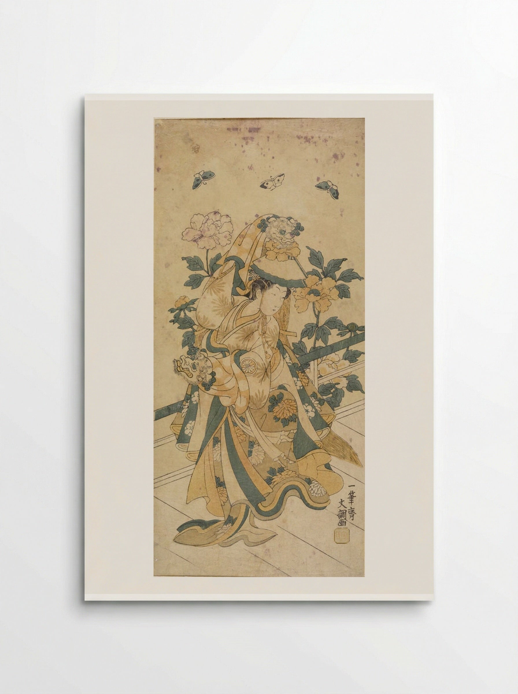 Actor Segawa Kikunojō in the Shakkyō Dance - Ippitsusai Bunchō - Poster