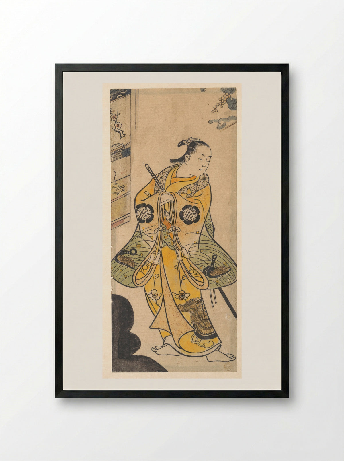 Actor as a Samurai Youth - Torii Kiyotada - Framed Print Black