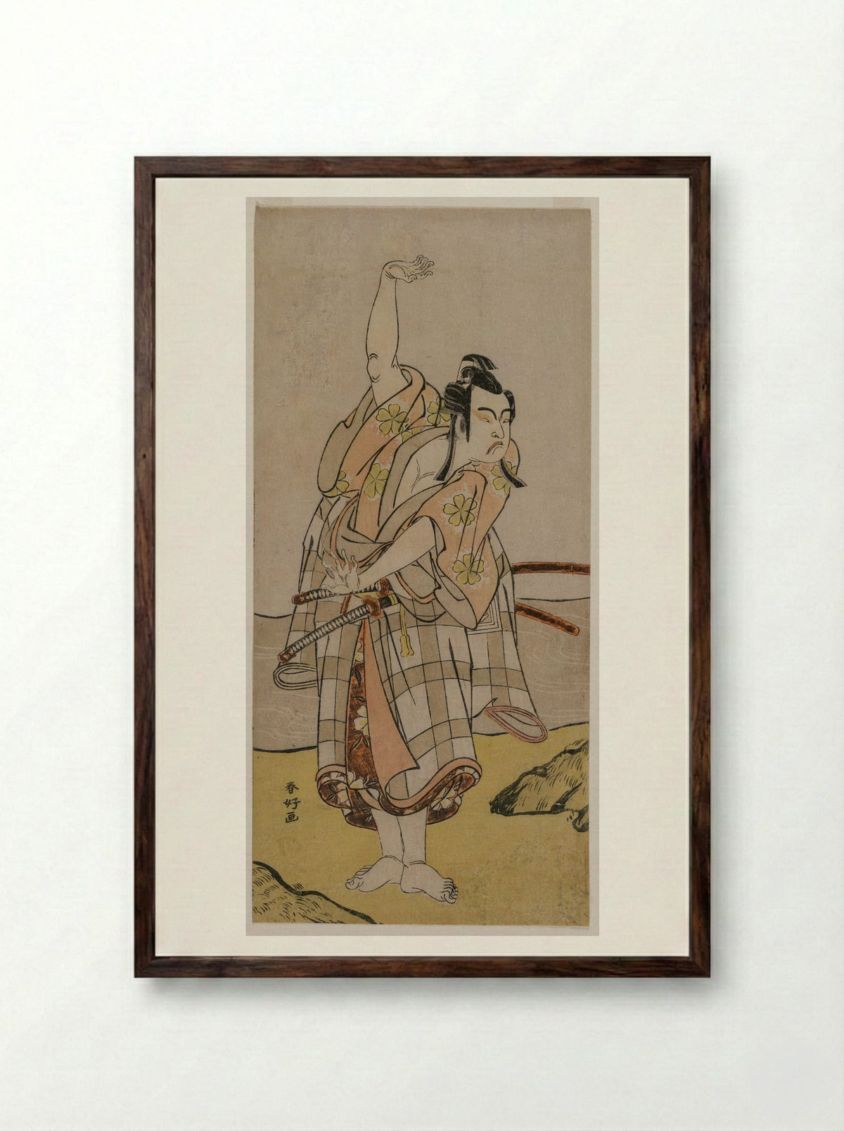 Actor in a Role - Katsukawa Shunkō - Framed Print Dark Wood