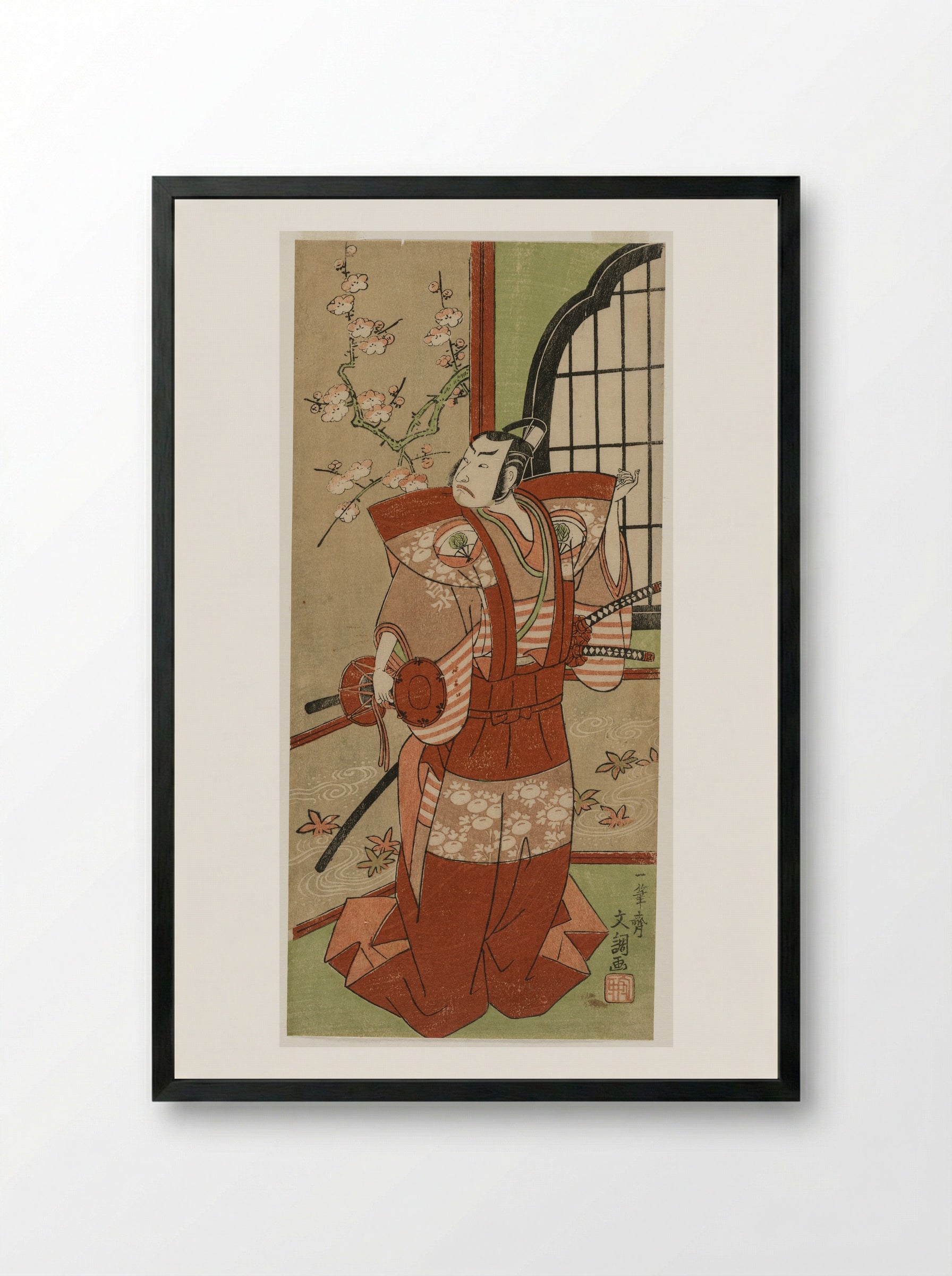 Actor in a Samurai Role - Ippitsusai Bunchō - Framed Print Black