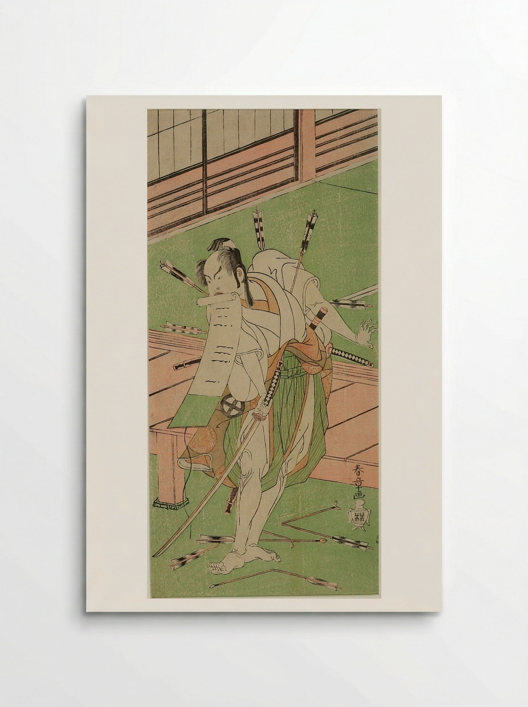 Actor ōtani Hiroji 3rd as a White Fox disguised as Ukishima Daihachi - Katsukawa Shunshō - Poster