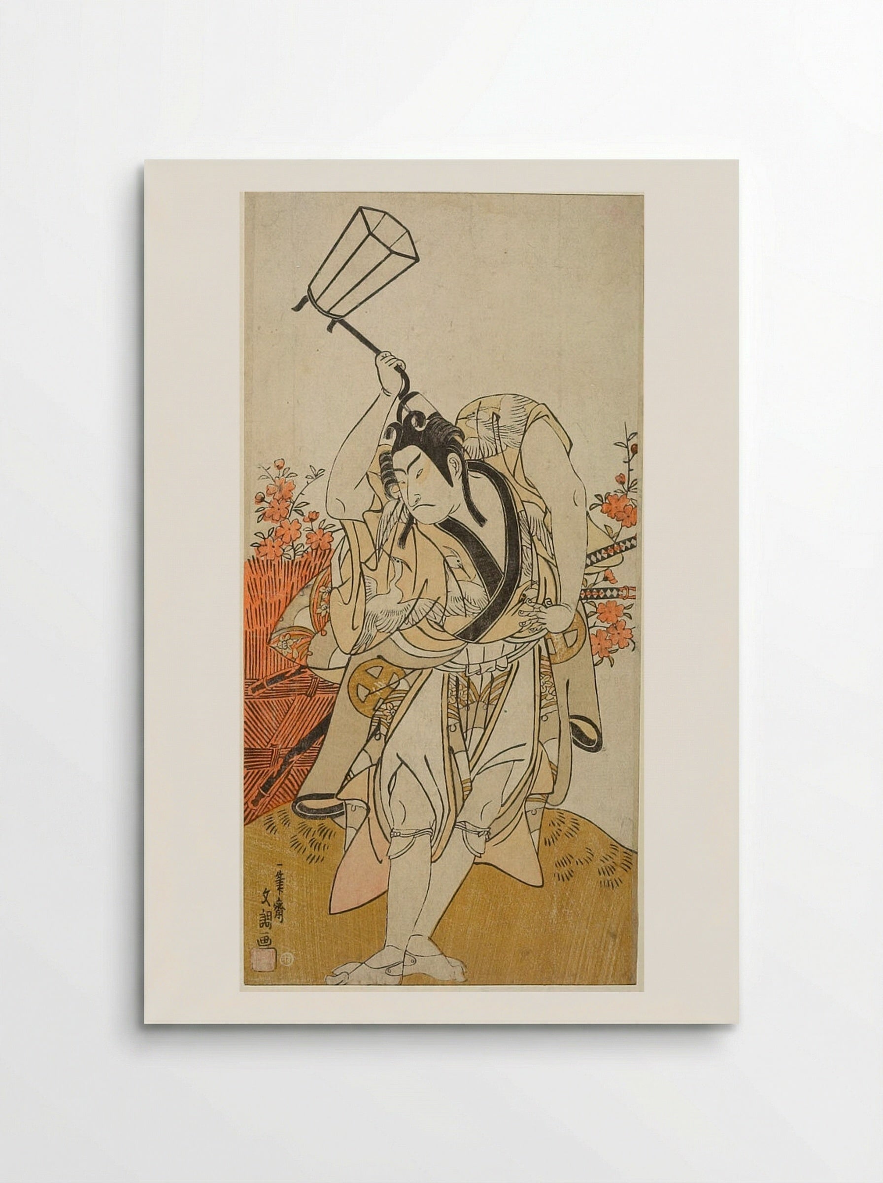 Actor Ōtani Hiroji III Wielding a Lantern - Ippitsusai Bunchō - Poster