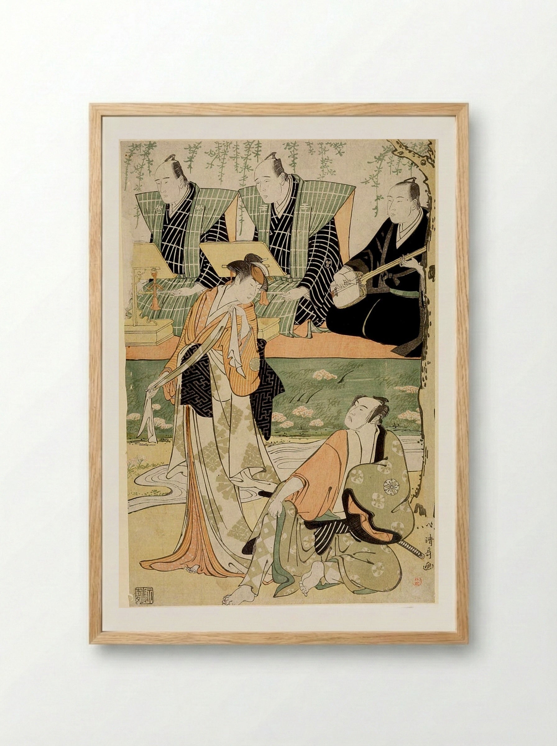Actors Mimaru Tomijirō and Matsumoto Kōshirō 1st - Torii Kiyonaga - Framed Print Wood