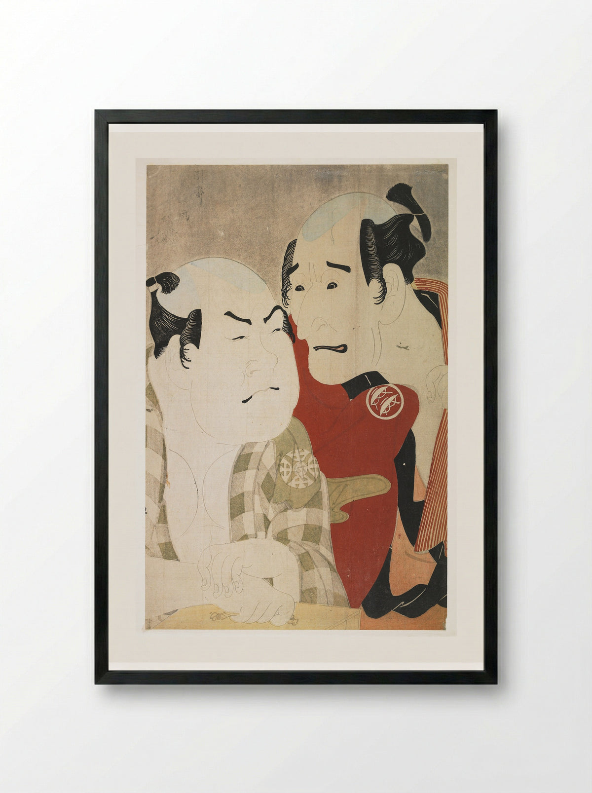 Actors Nakajima Wadaemon and Nakamura Konozō - Tōshūsai Sharaku - Framed Print Black