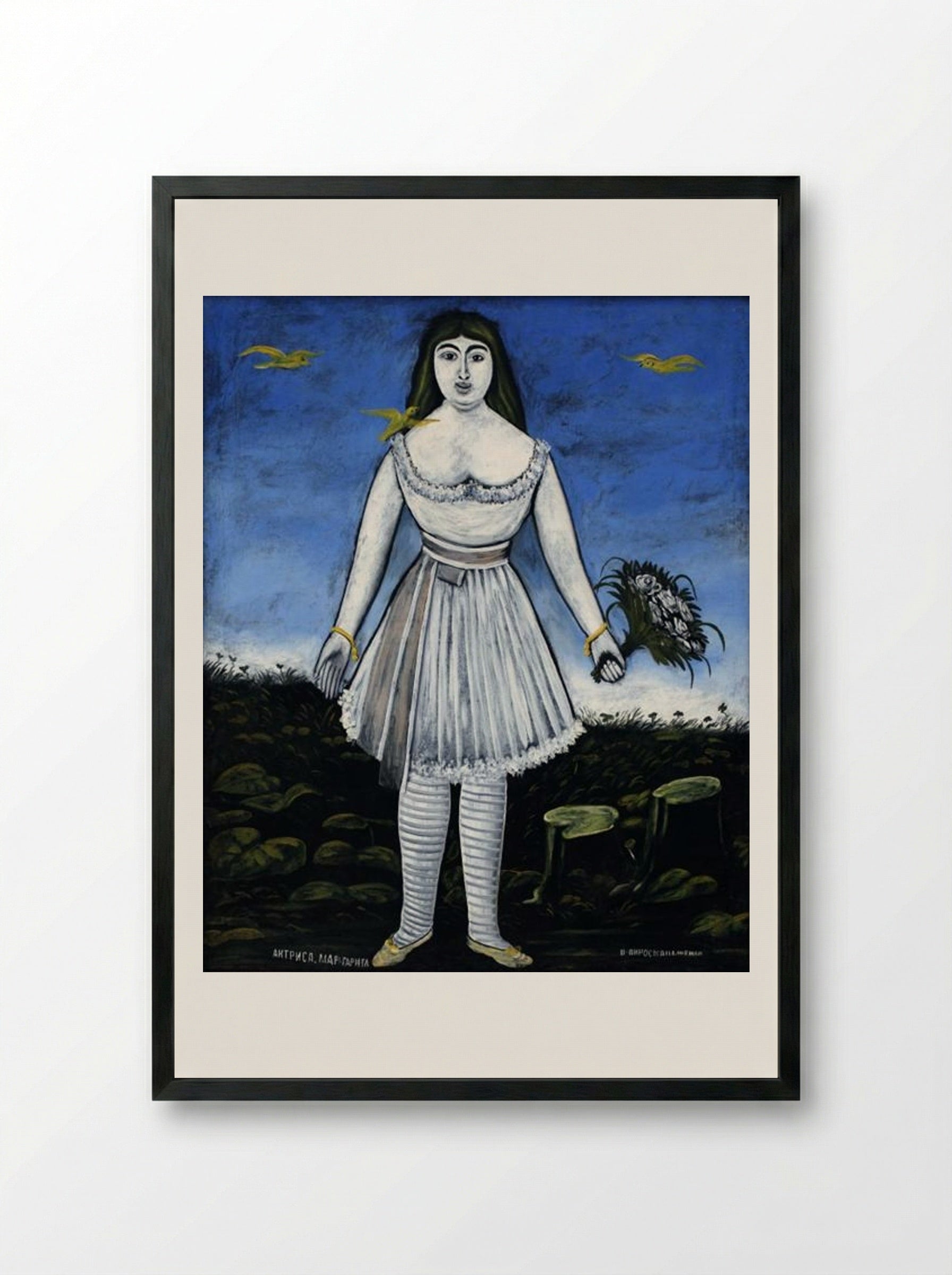 Actress Margarita - Niko Pirosmani - Framed Print Black