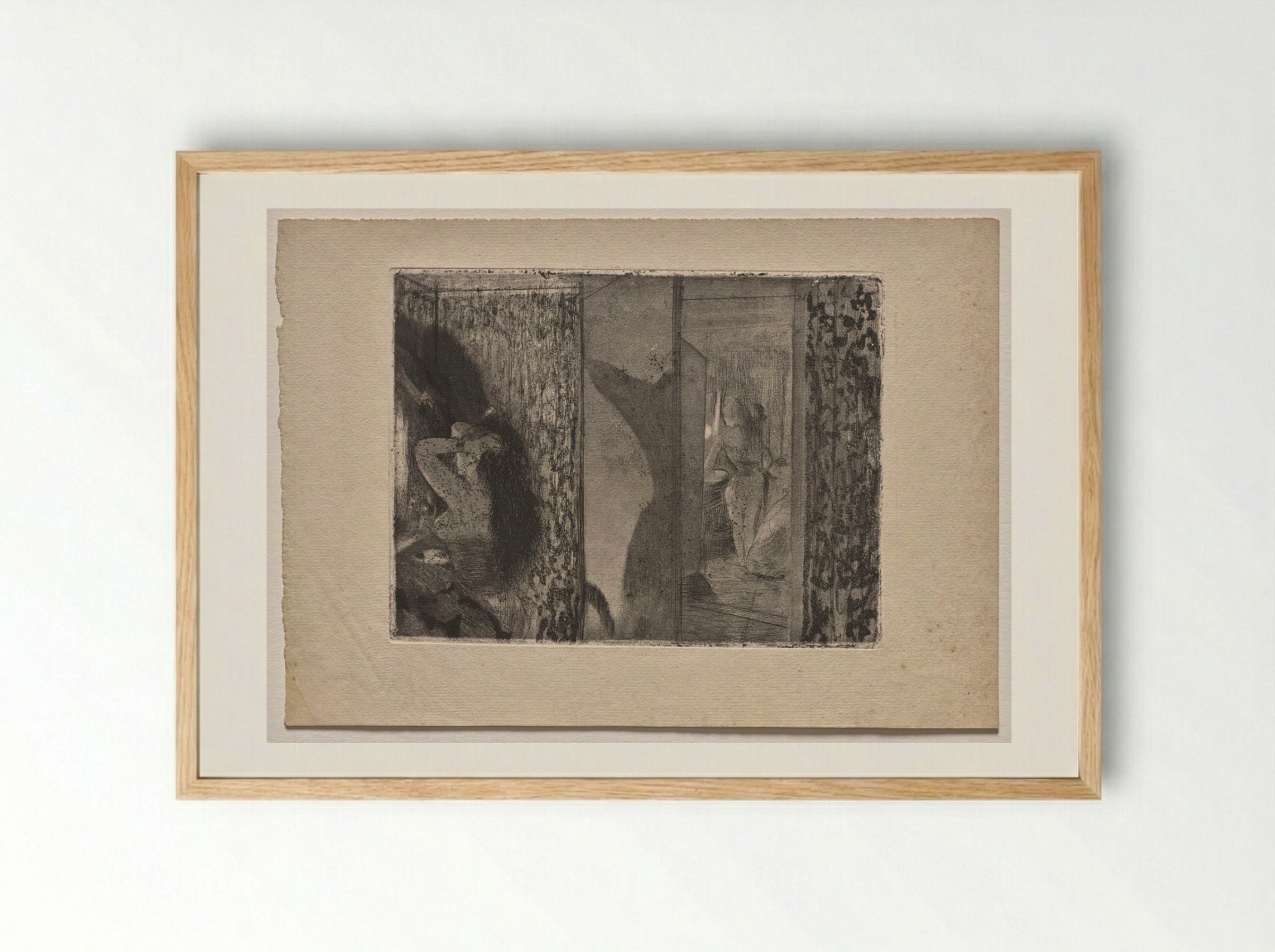 Actresses in Their Dressing Rooms - Edgar Degas - Framed Print Wood