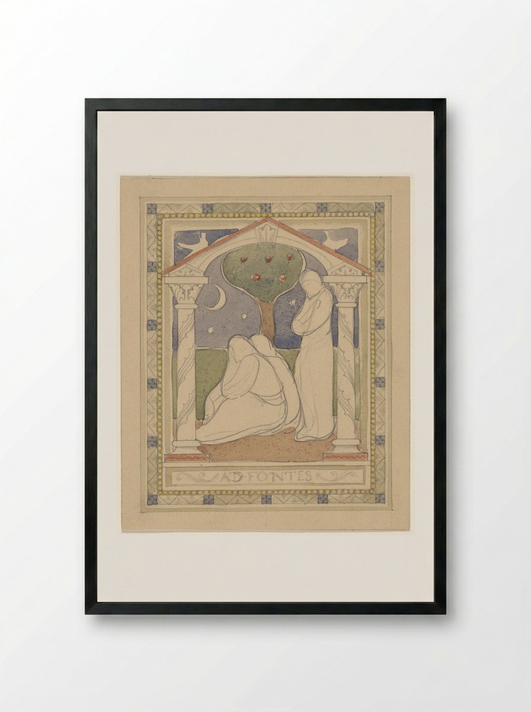 Ad Fontes - Antoon Derkinderen - Framed Print Black