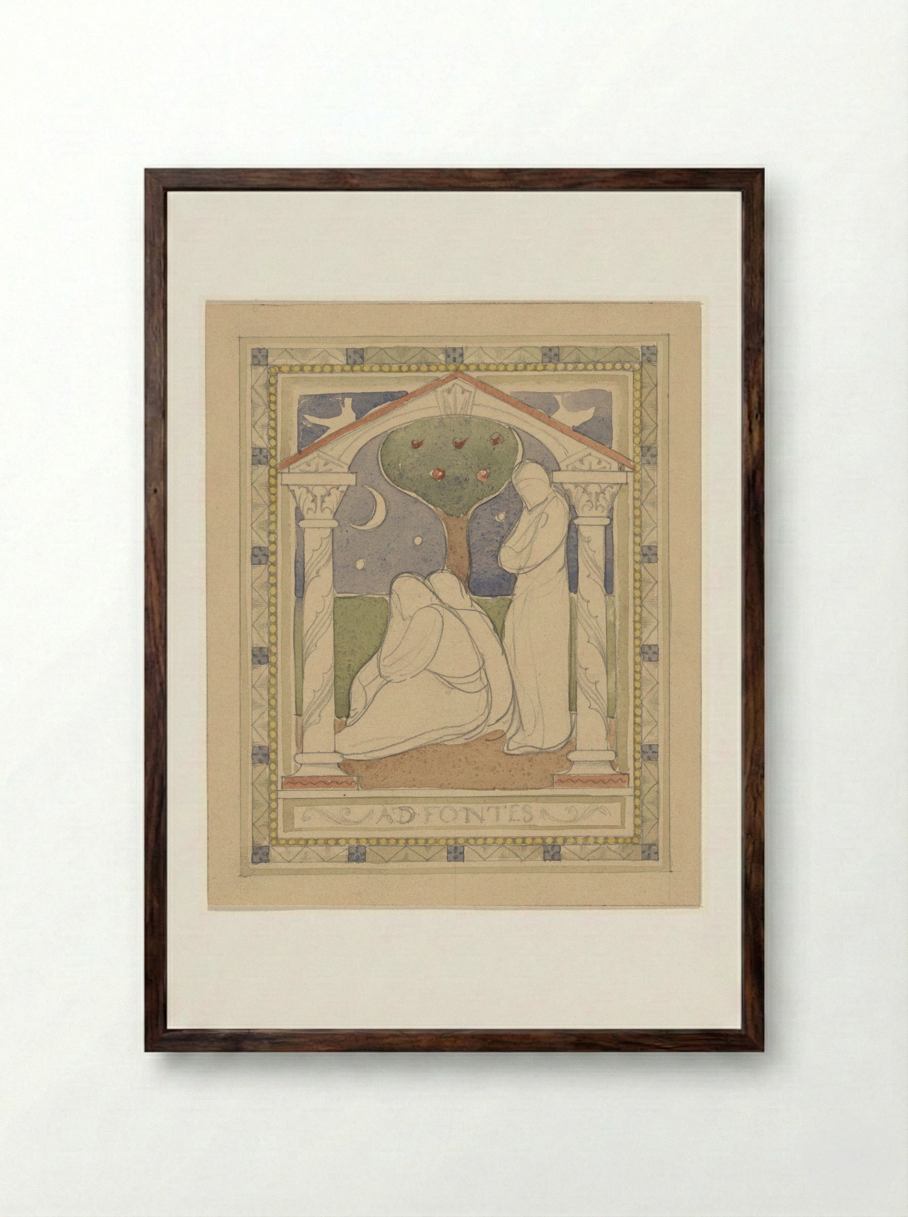 Ad Fontes - Antoon Derkinderen - Framed Print Dark Wood