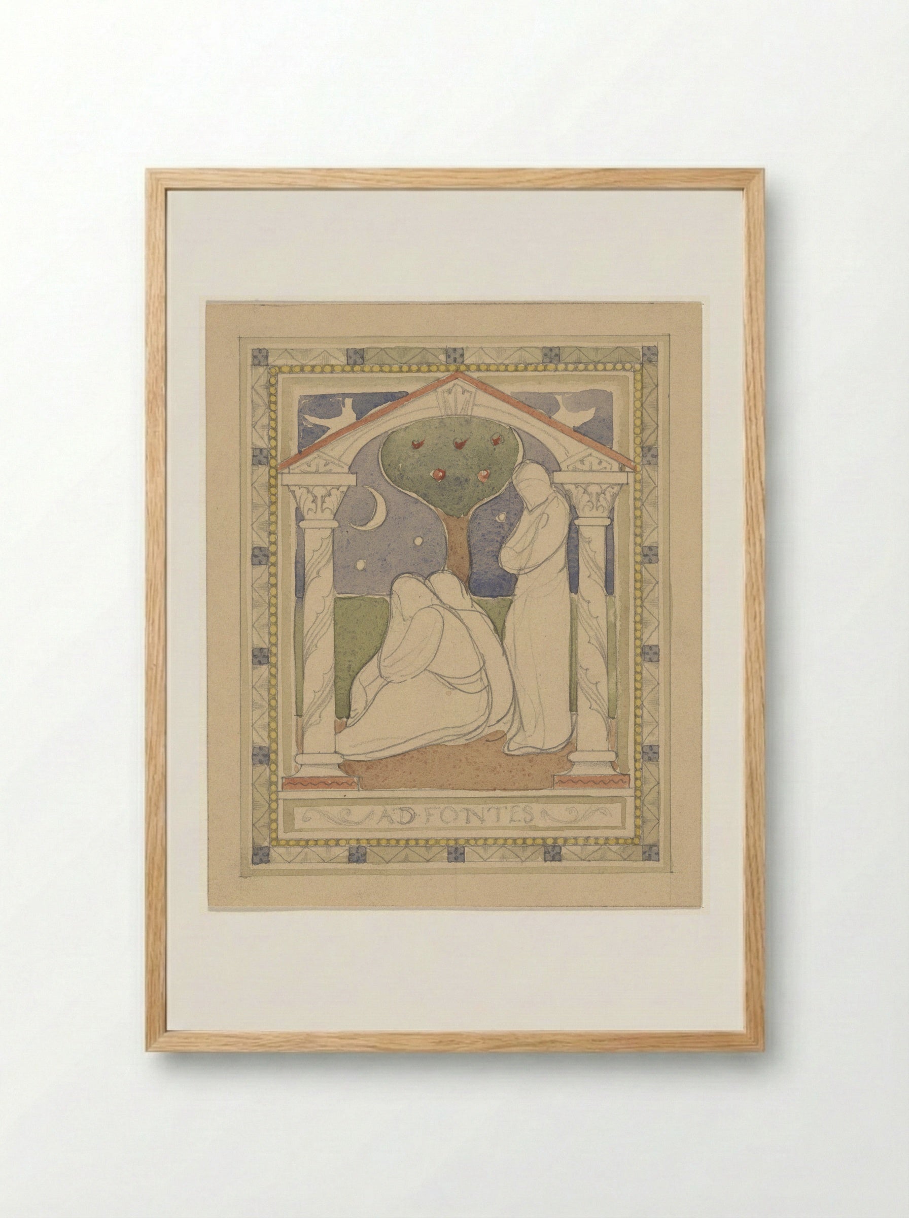 Ad Fontes - Antoon Derkinderen - Framed Print Wood