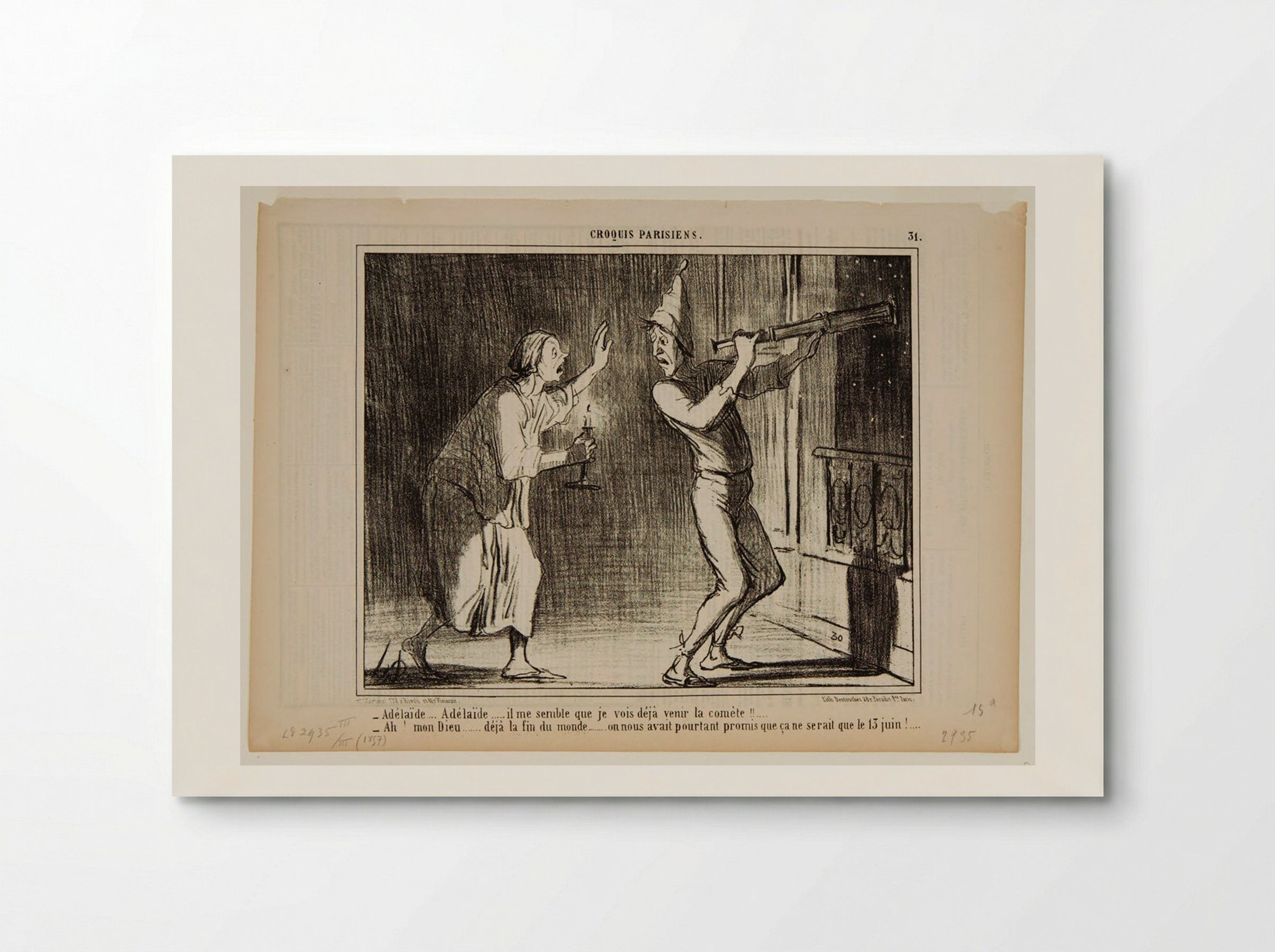 Adélaide... Adélaide... il me semble que je vois déjà venir la comète!!... - Honoré-Victorin Daumier - Poster