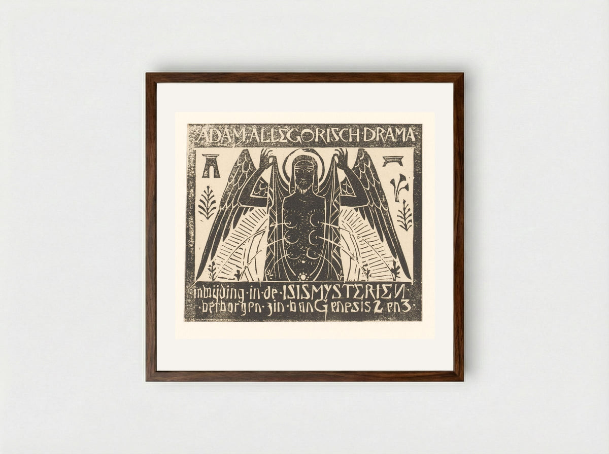 Adam, Allegorisch Drama - Mathieu Lauweriks - Framed Print Dark Wood