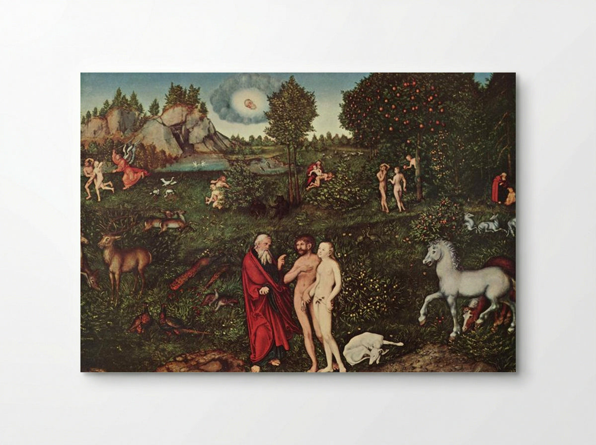 Adam and Eve in the Garden of Eden - Lucas Cranach the Elder - Poster