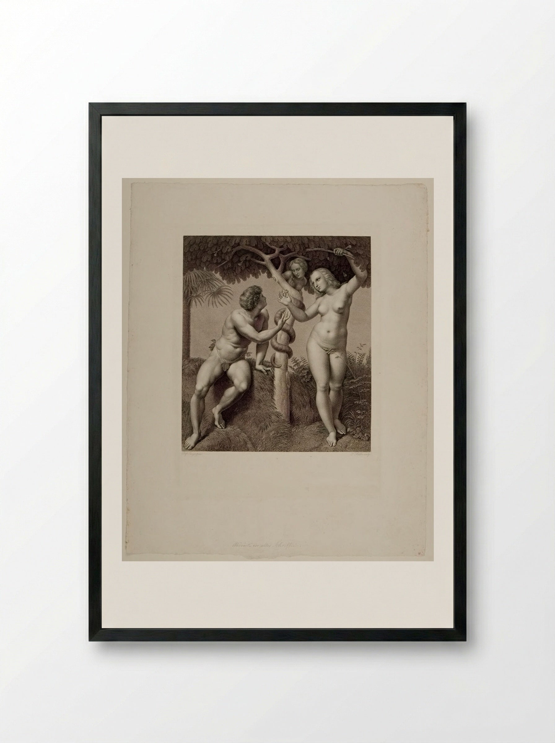 Adam and Eve - Johann Friedrich Wilhelm Müller - Framed Print Black