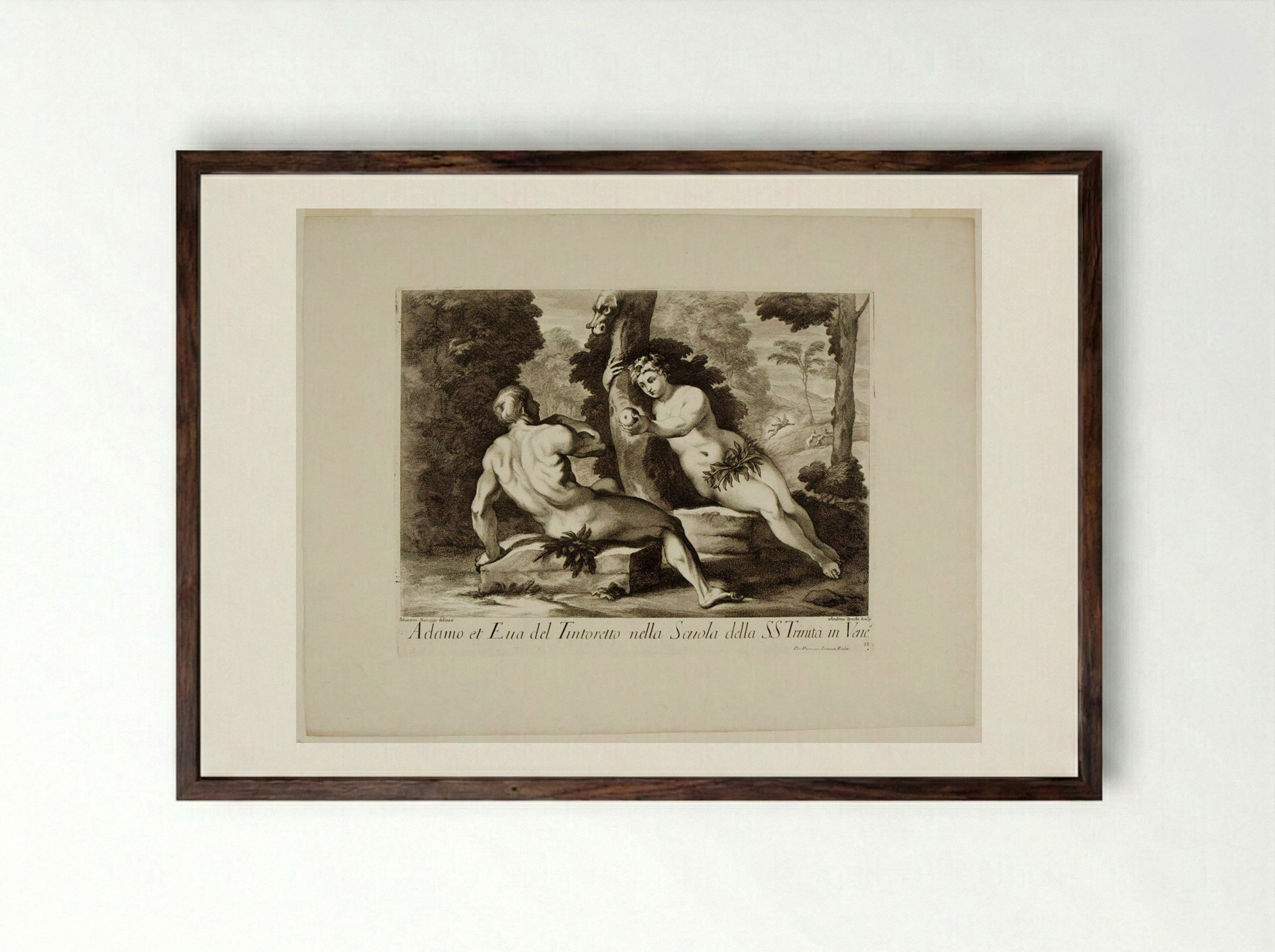 Adam and Eve - Andrea Zucchi - Framed Print Dark Wood