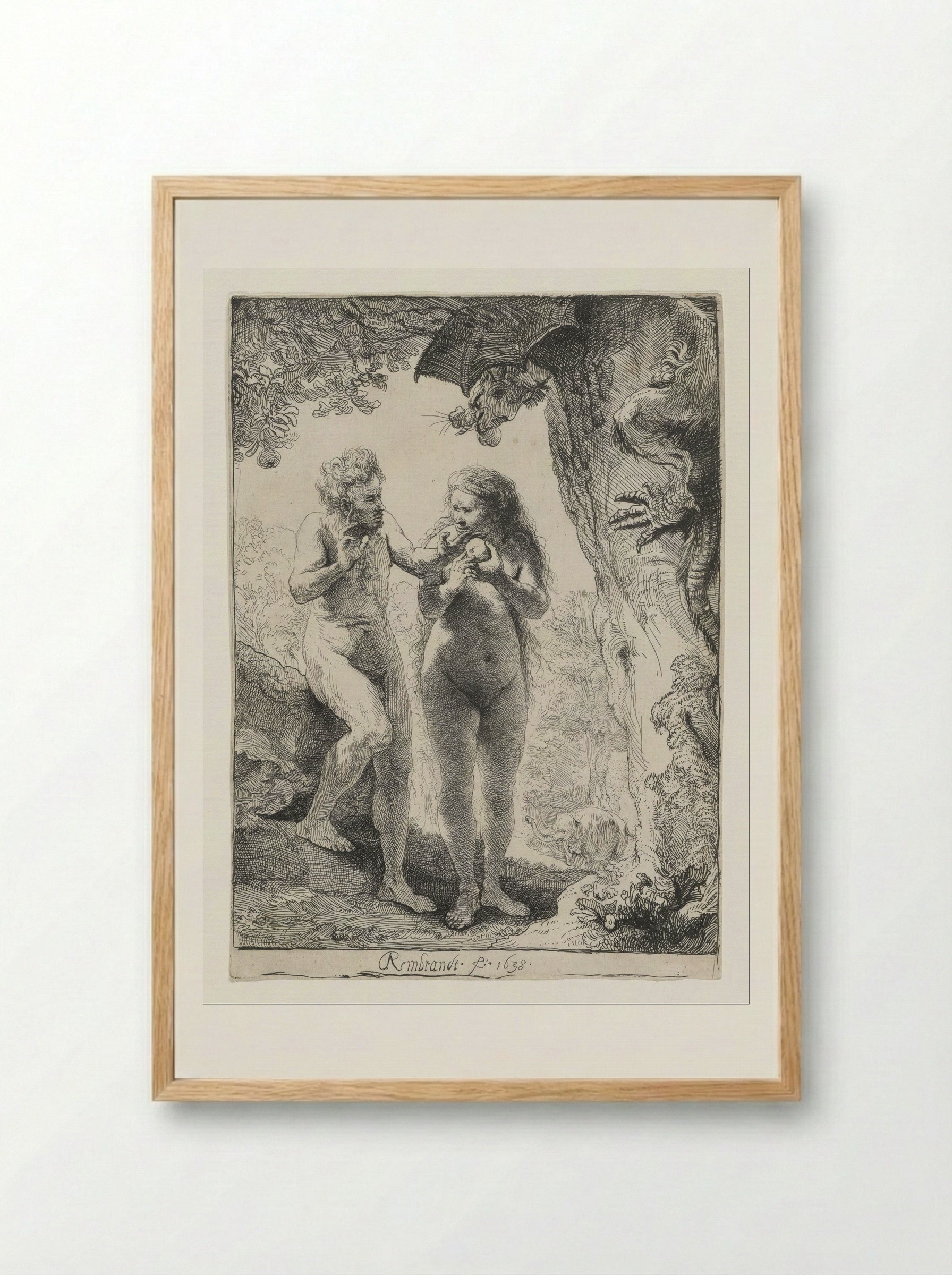 Adam and Eve - Rembrandt Harmensz. van Rijn - Framed Print Wood