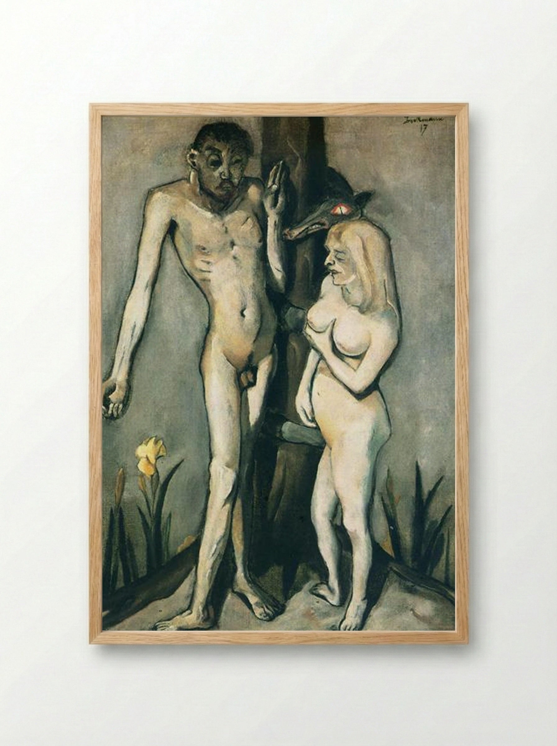 Adam and Eve - Max Beckmann - Framed Print Wood