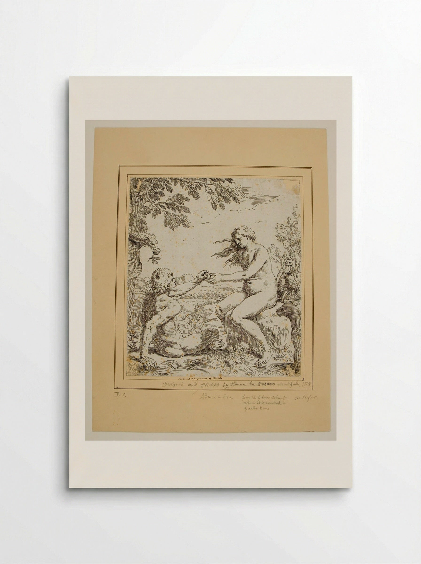Adam and Eve - Simone Cantarini - Poster
