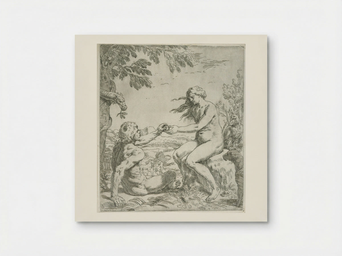 Adam and Eve - Simone Cantarini - Poster