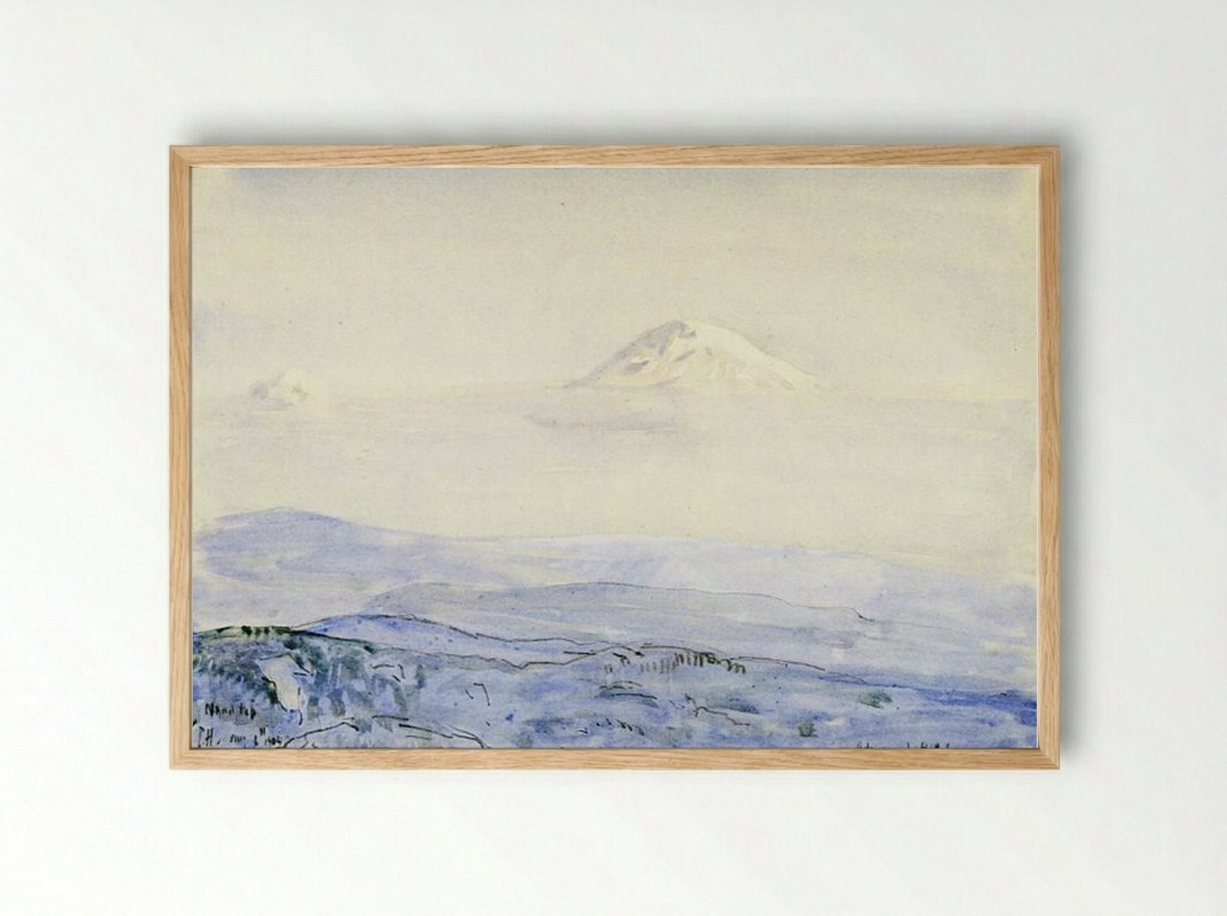 Adams and St. Helens, Early Morning - Childe Hassam - Framed Print Wood