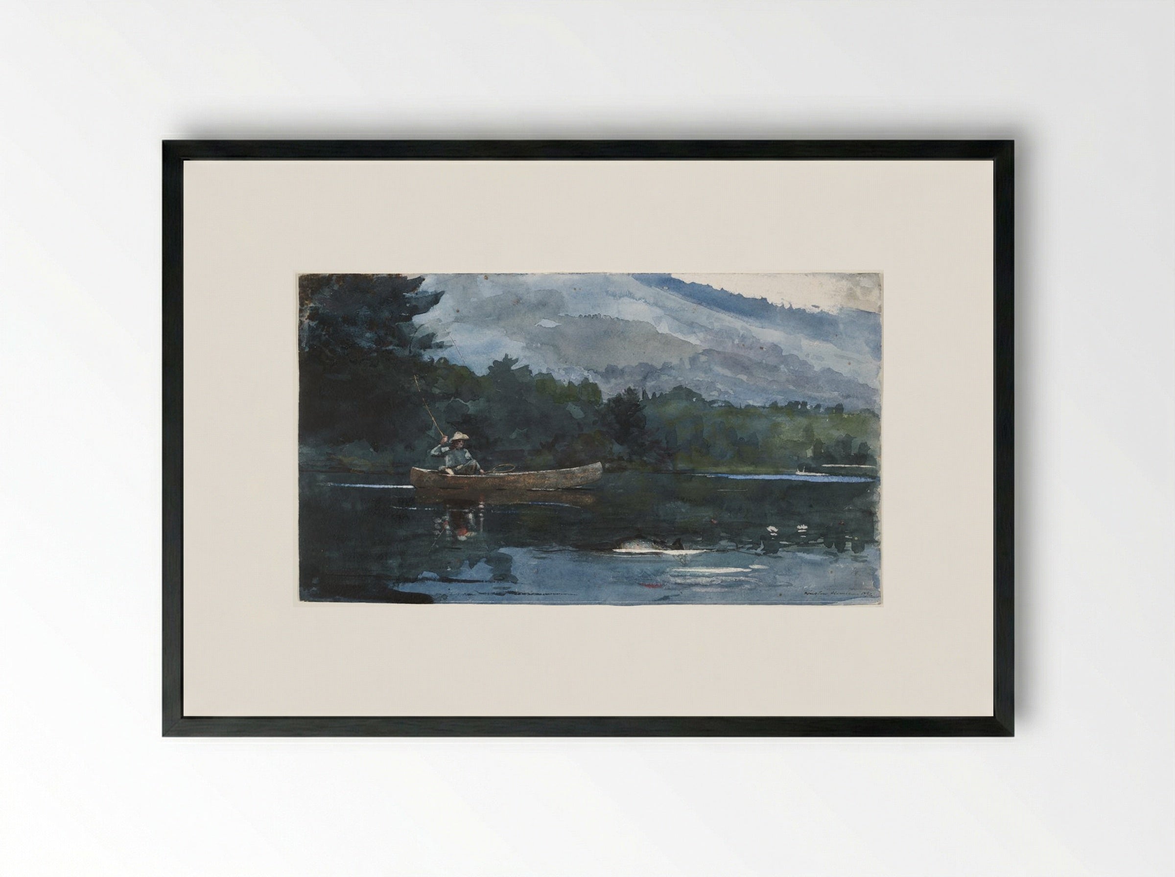 Adirondack Lake (Blue Monday) - Winslow Homer - Framed Print Black