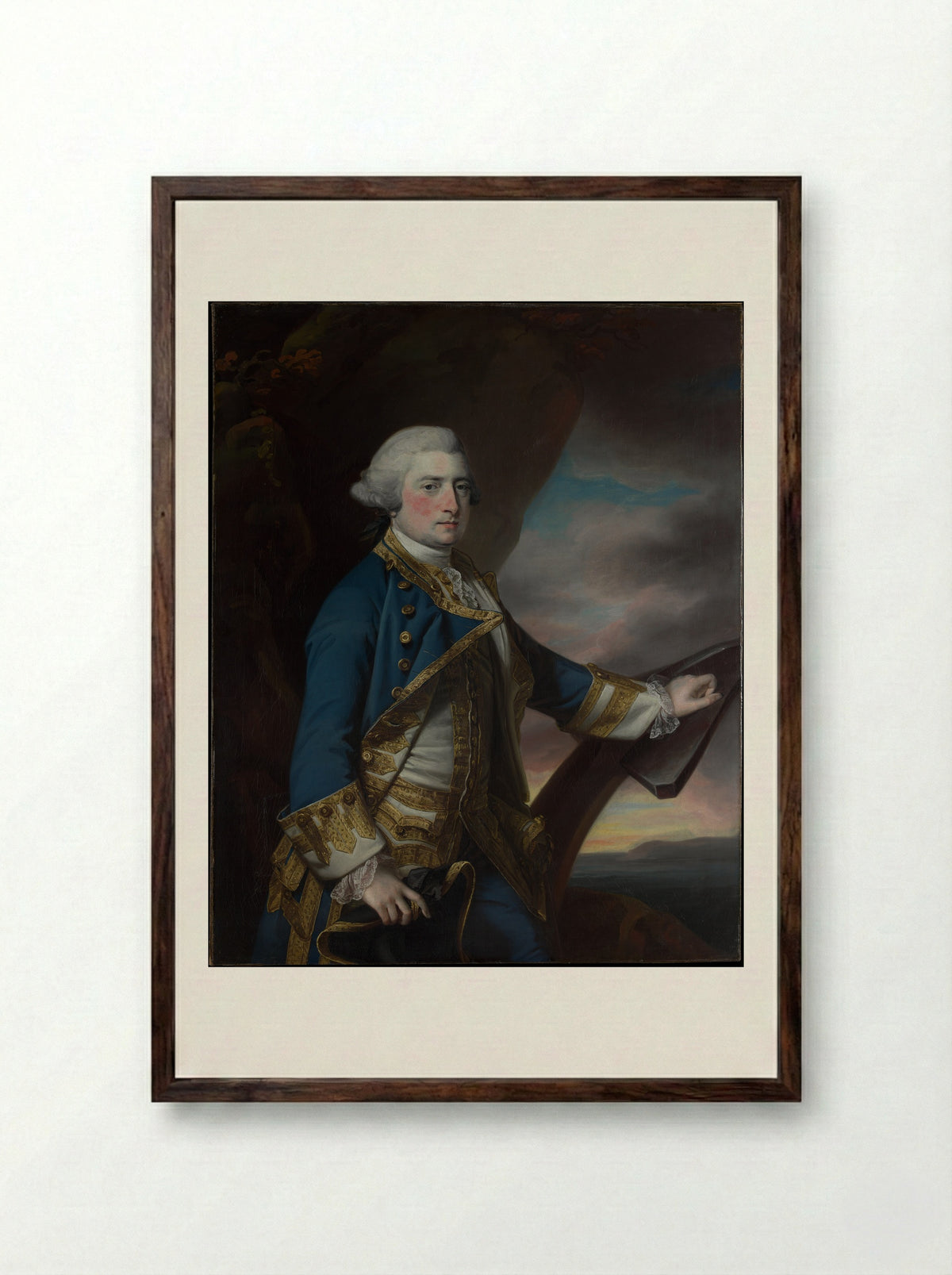 Admiral Harry Paulet, Sixth Duke of Bolton - Francis Cotes - Framed Print Dark Wood