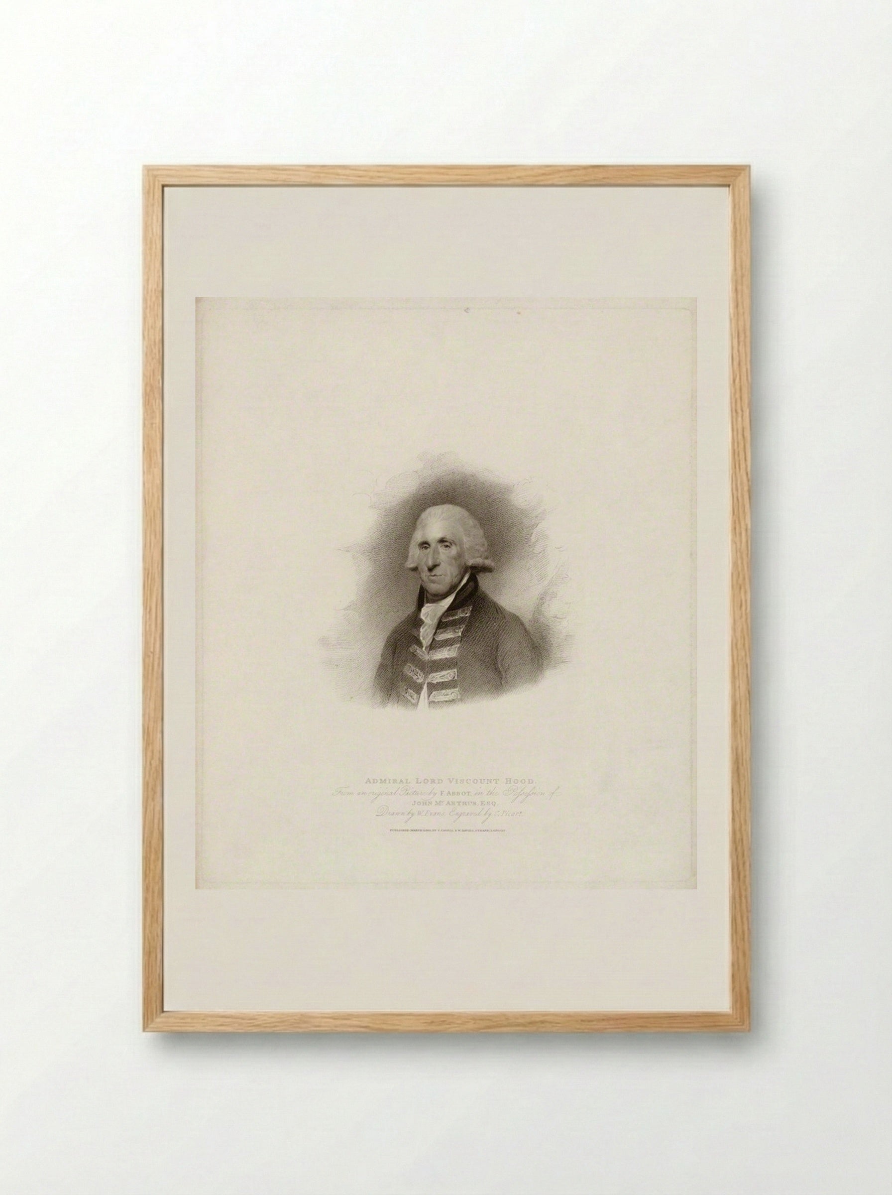 Admiral Lord Viscount Hood - Charles Picart - Framed Print Wood