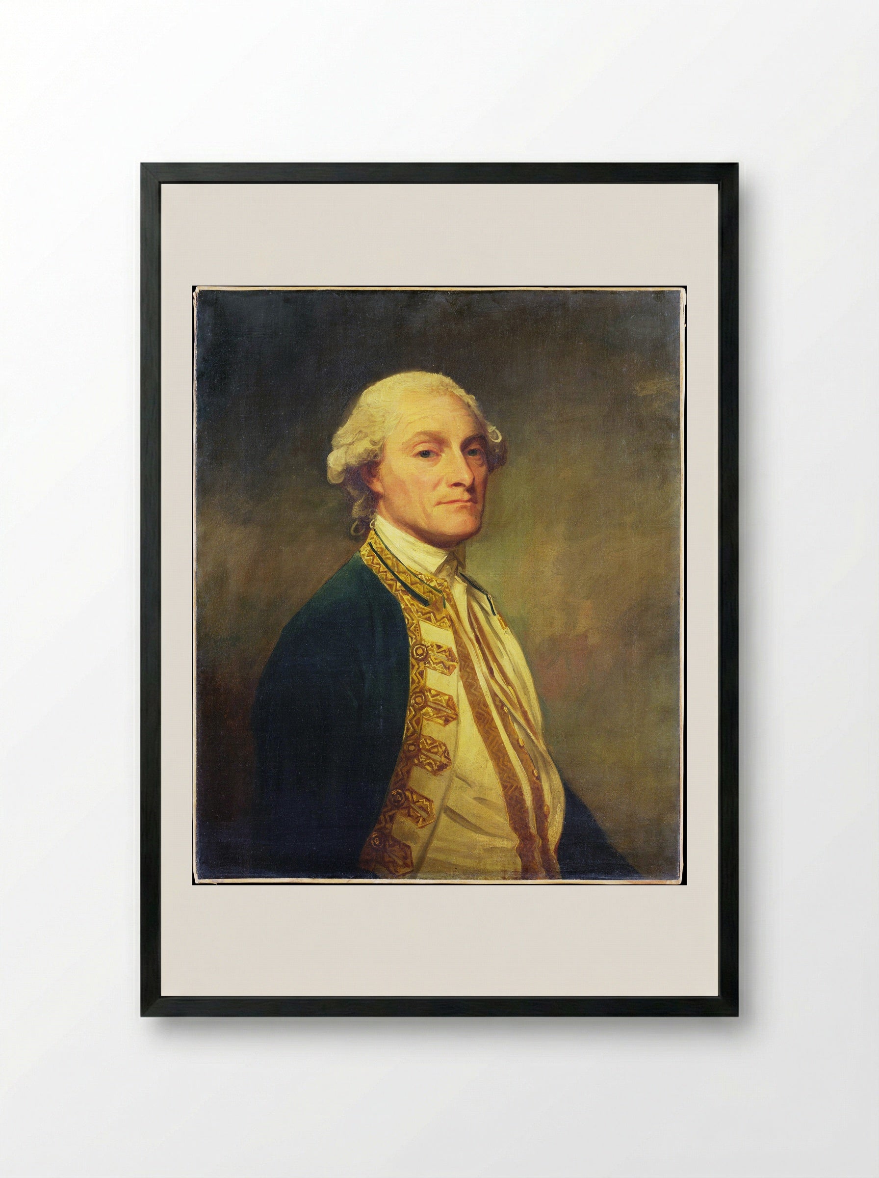 Admiral Sir Chaloner Ogle - George Romney - Framed Print Black