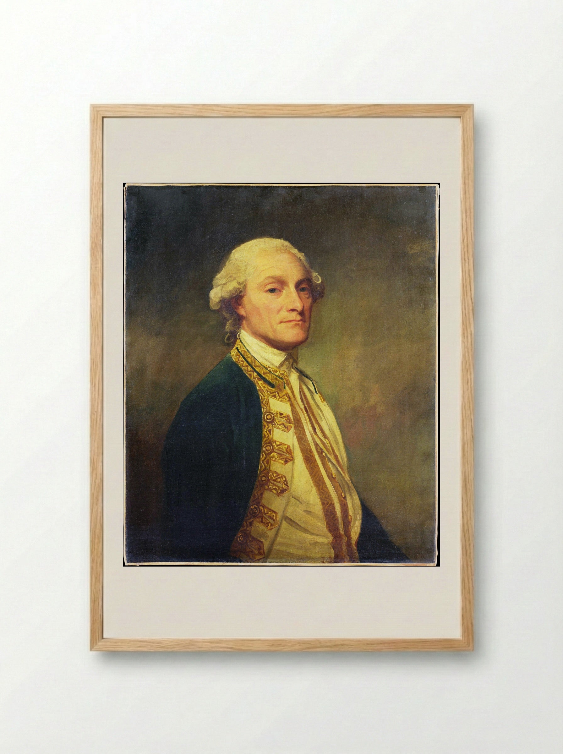 Admiral Sir Chaloner Ogle - George Romney - Framed Print Wood