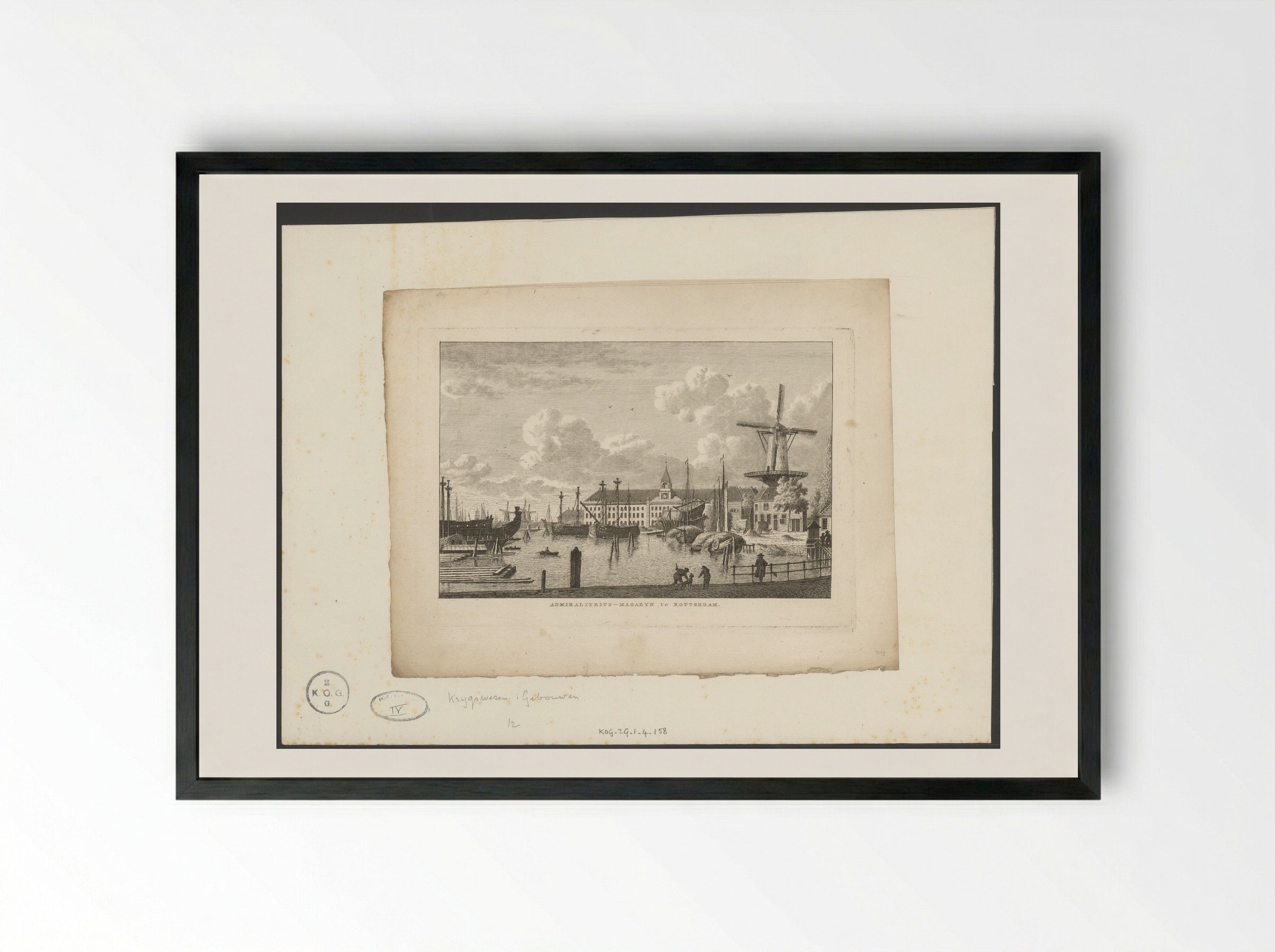 Admiraliteits-Magazyn te Rotterdam - Carel Frederik Bendorp (I) - Framed Print Black