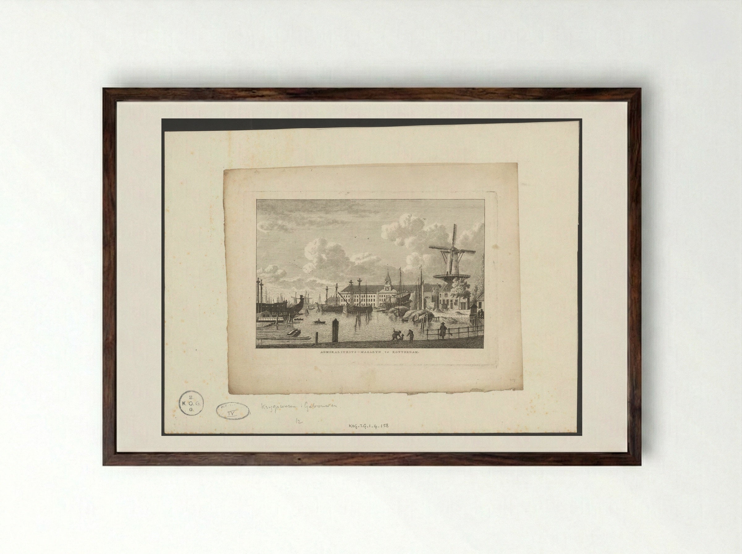 Admiraliteits-Magazyn te Rotterdam - Carel Frederik Bendorp (I) - Framed Print Dark Wood