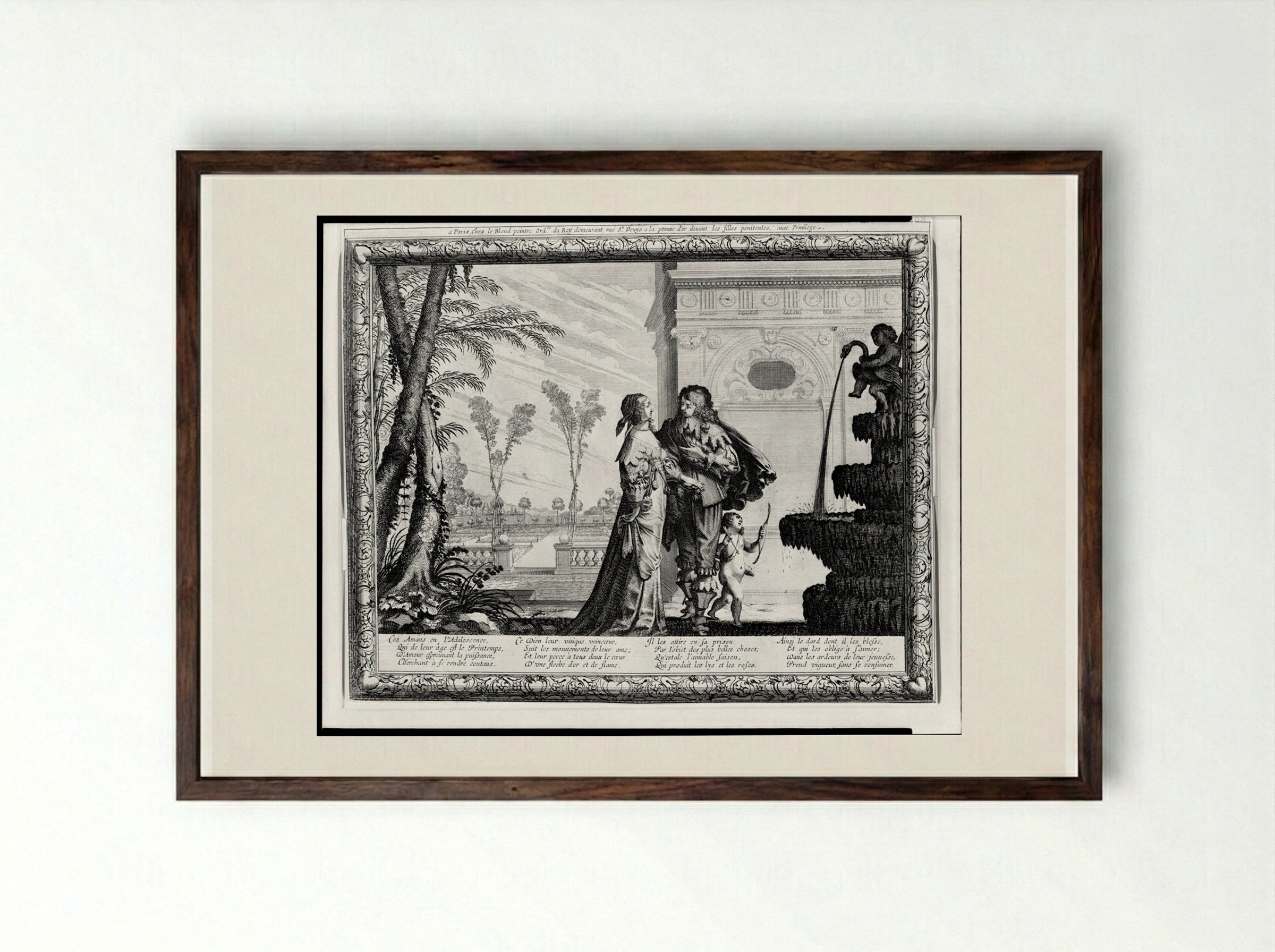 Adolescence - Abraham Bosse - Framed Print Dark Wood