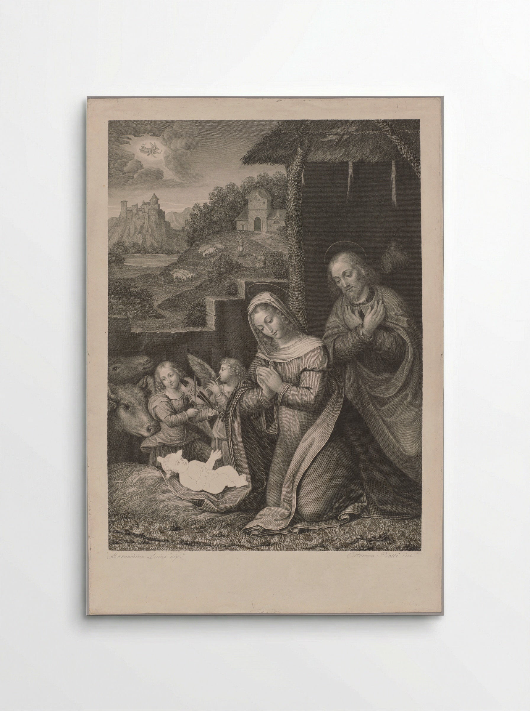 Adoration of the Infant Christ by Mary and Joseph - Caterina Piotti-Pirola - Poster