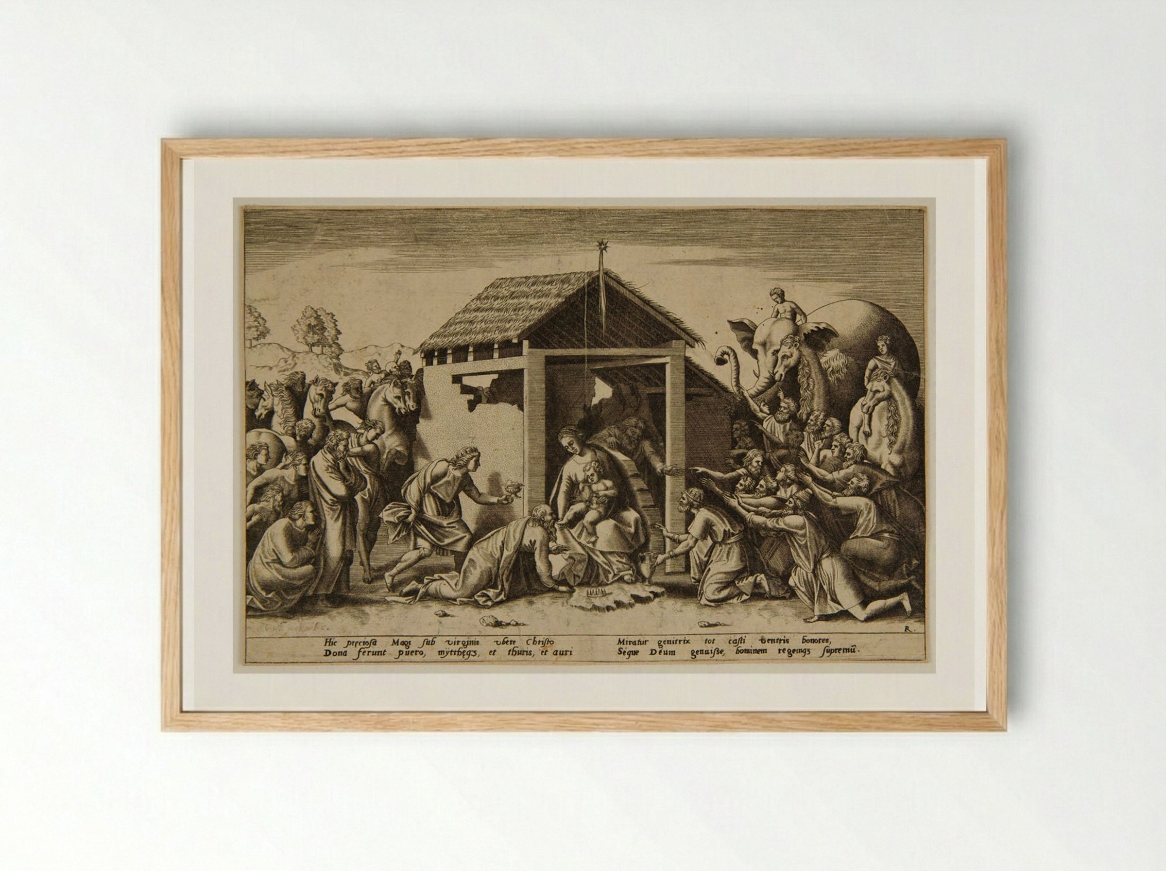Adoration of the Kings - Hieronymus Cock - Framed Print Wood