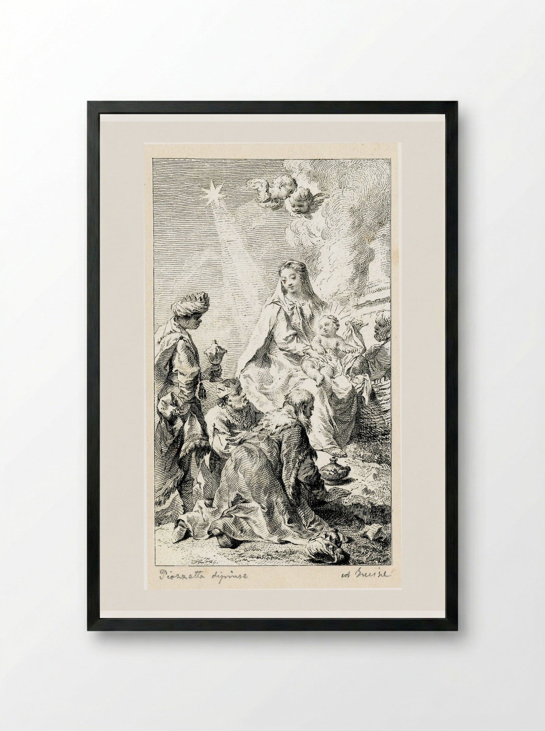 Adoration of the Magi - Francesco Bartolozzi - Framed Print Black