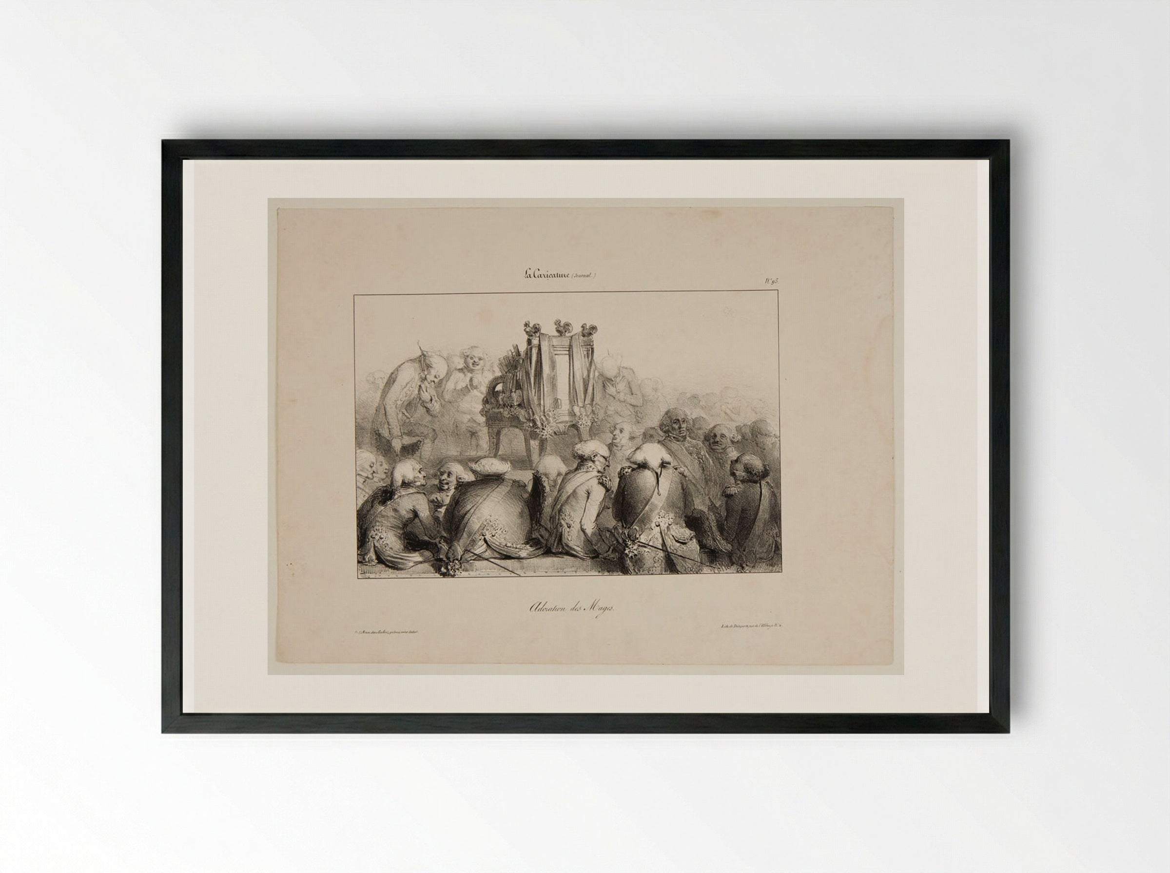 Adoration of the Magi - Denis-Auguste-Marie Raffet - Framed Print Black