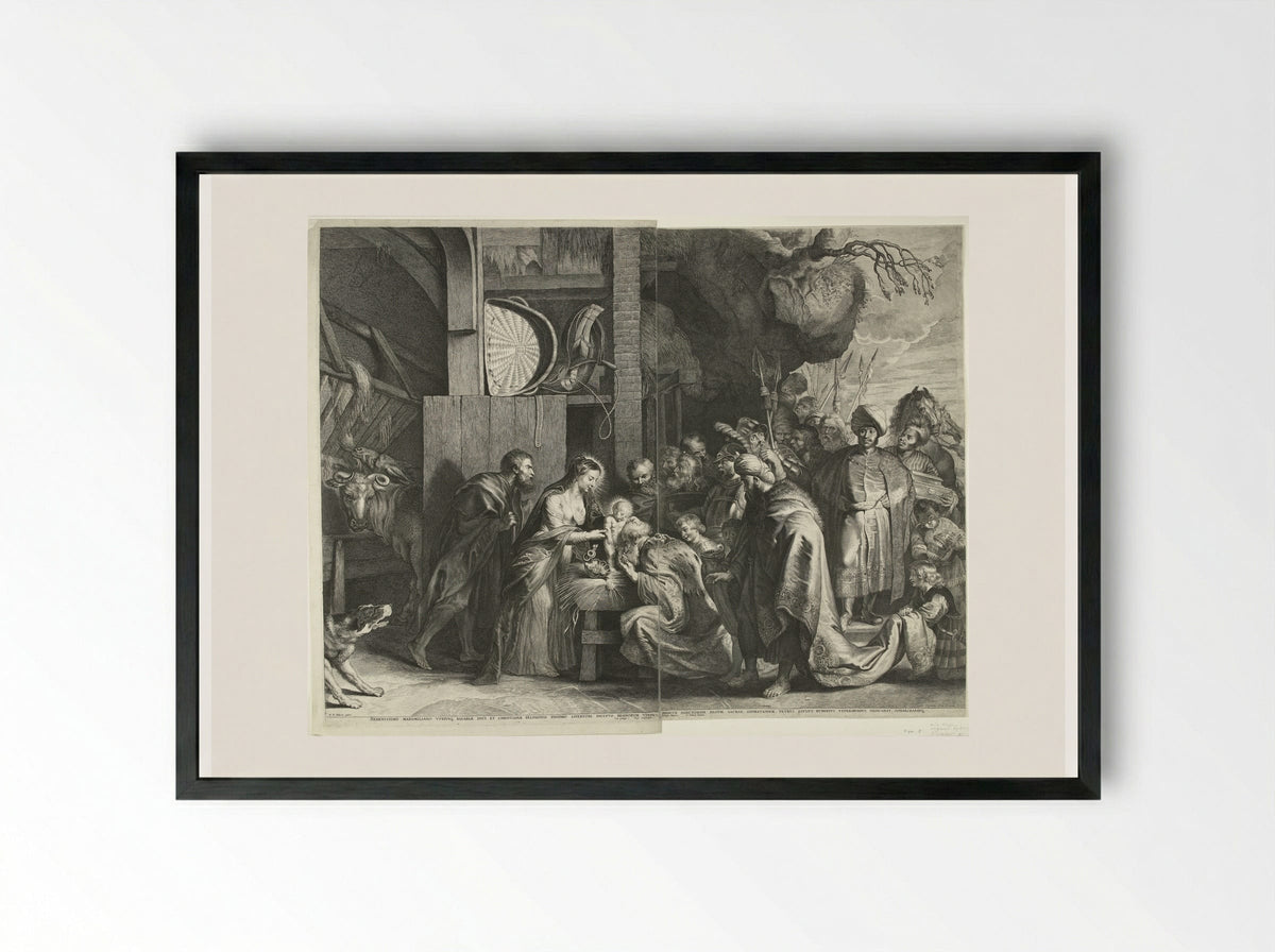 Adoration of the Magi - Lucas Vorsterman I - Framed Print Black