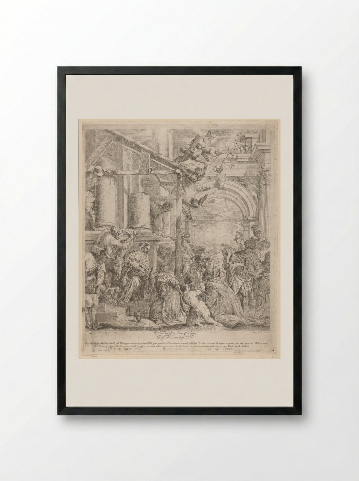 Adoration of the Magi - Carlo Sacchi - Framed Print Black