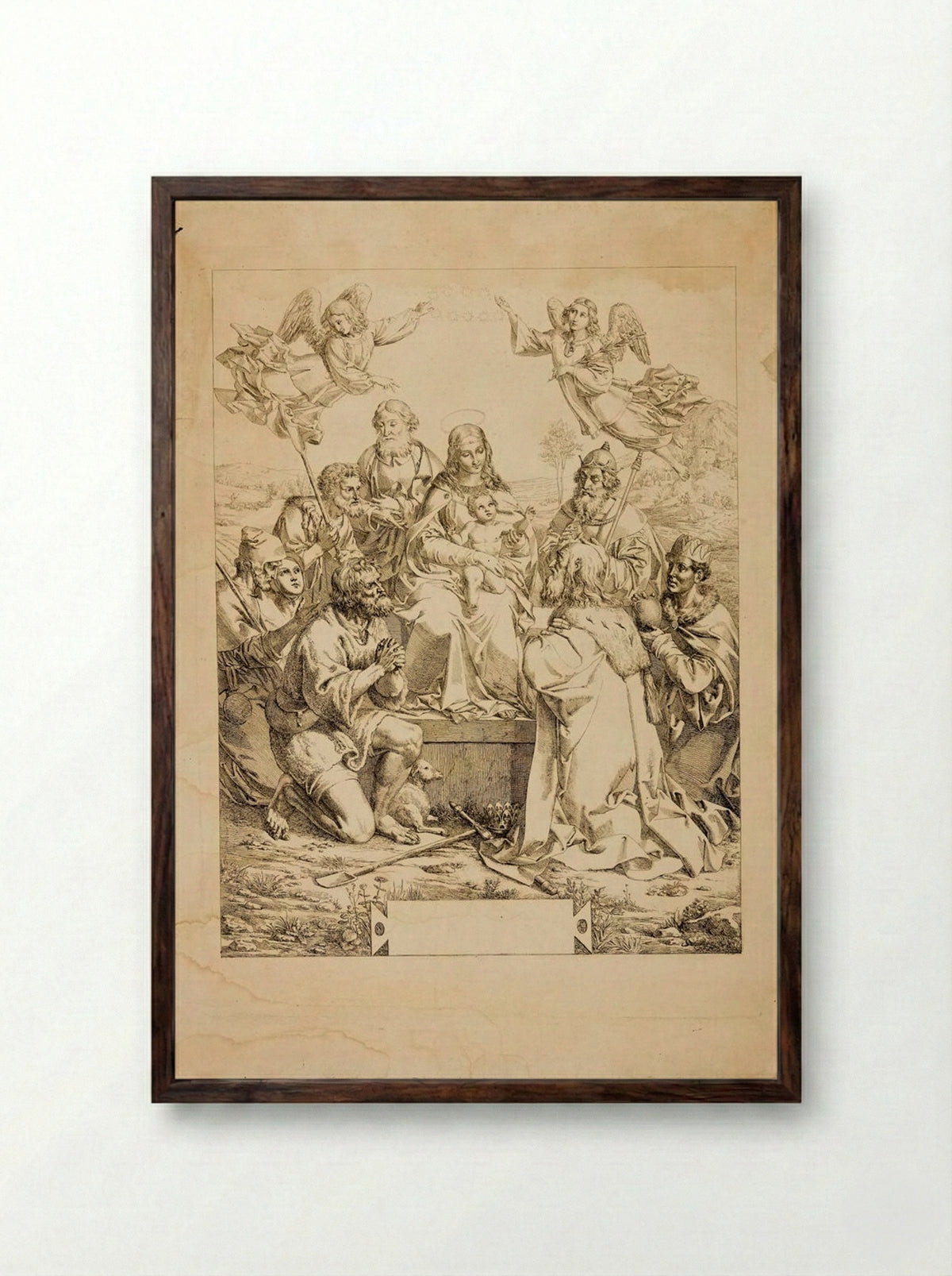 Adoration of the Magi - Joseph von Führich - Framed Print Dark Wood