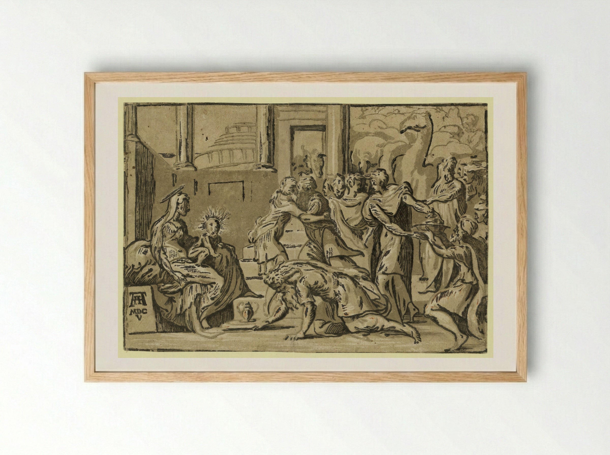 Adoration of the Magi - Andrea Andreani - Framed Print Wood