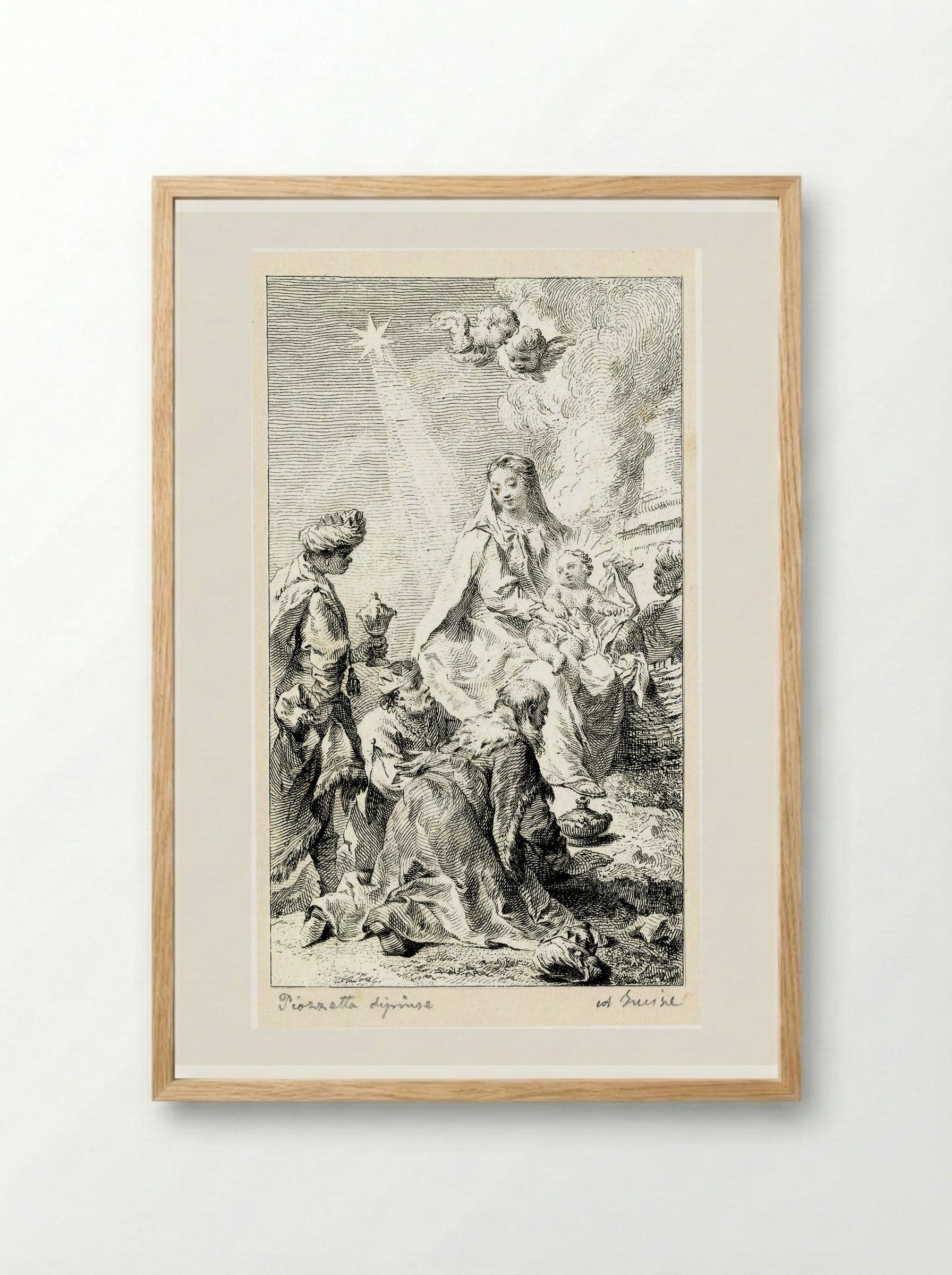 Adoration of the Magi - Francesco Bartolozzi - Framed Print Wood