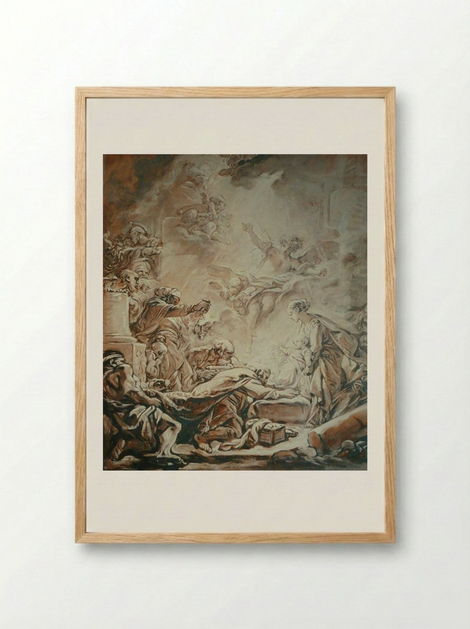 Adoration of the Magi - Francois Boucher - Framed Print Wood