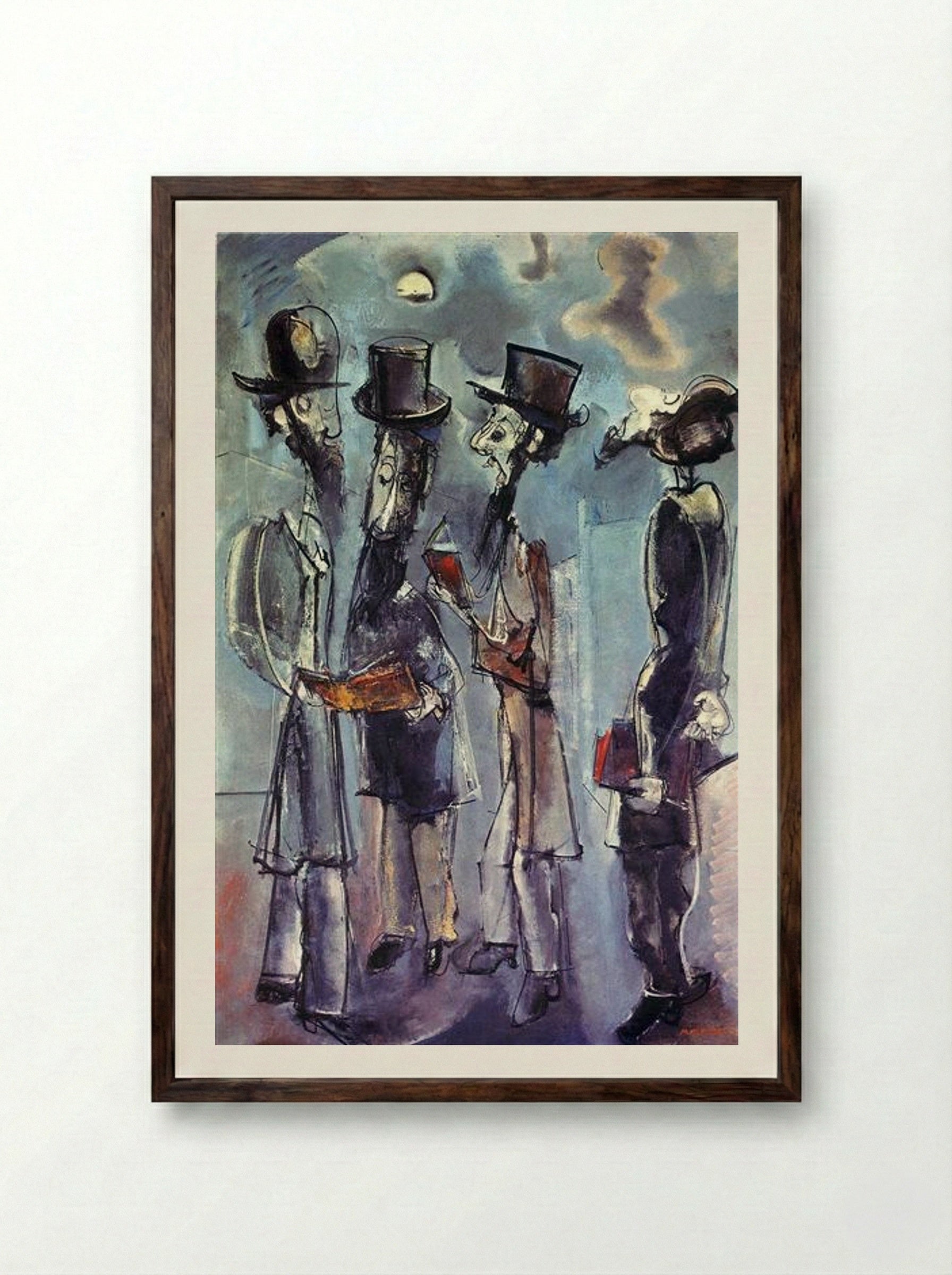 Adoration of the Moon - Max Weber - Framed Print Dark Wood