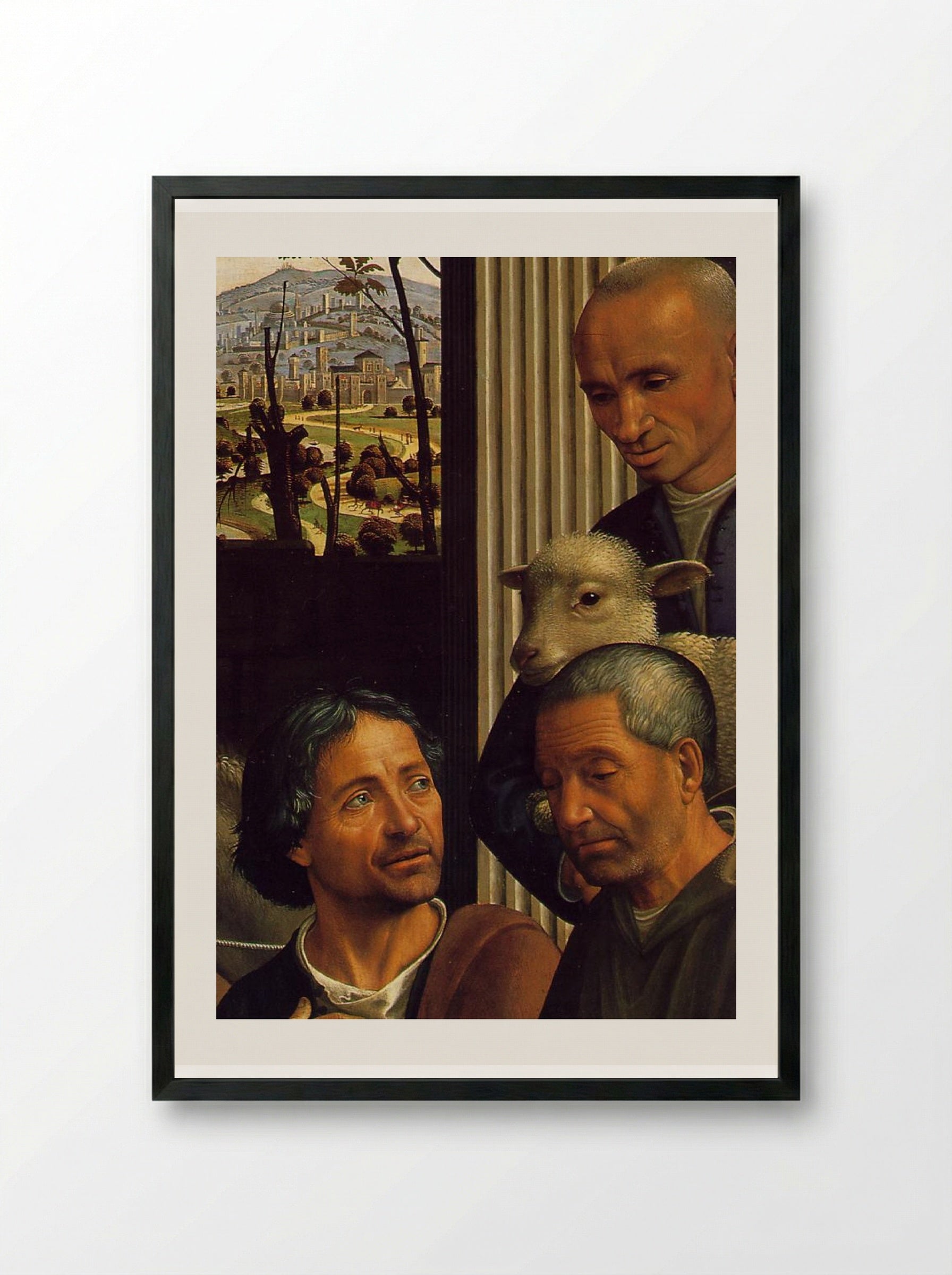 Adoration of the Shepherds - Domenico Ghirlandaio - Framed Print Black