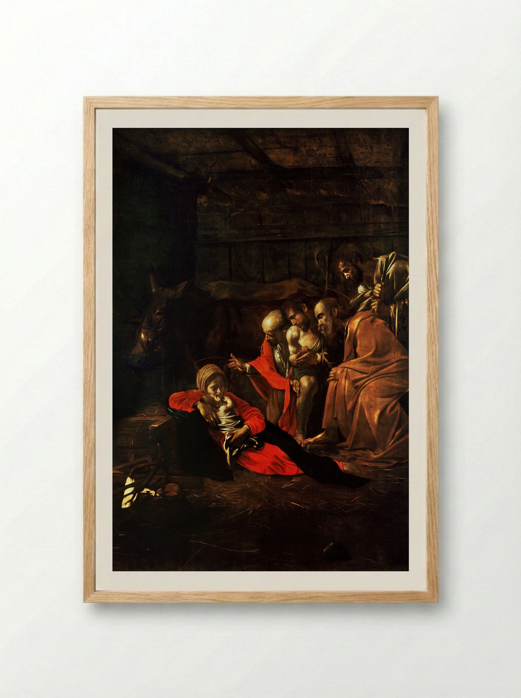 Adoration of the Shepherds - Caravaggio - Framed Print Wood