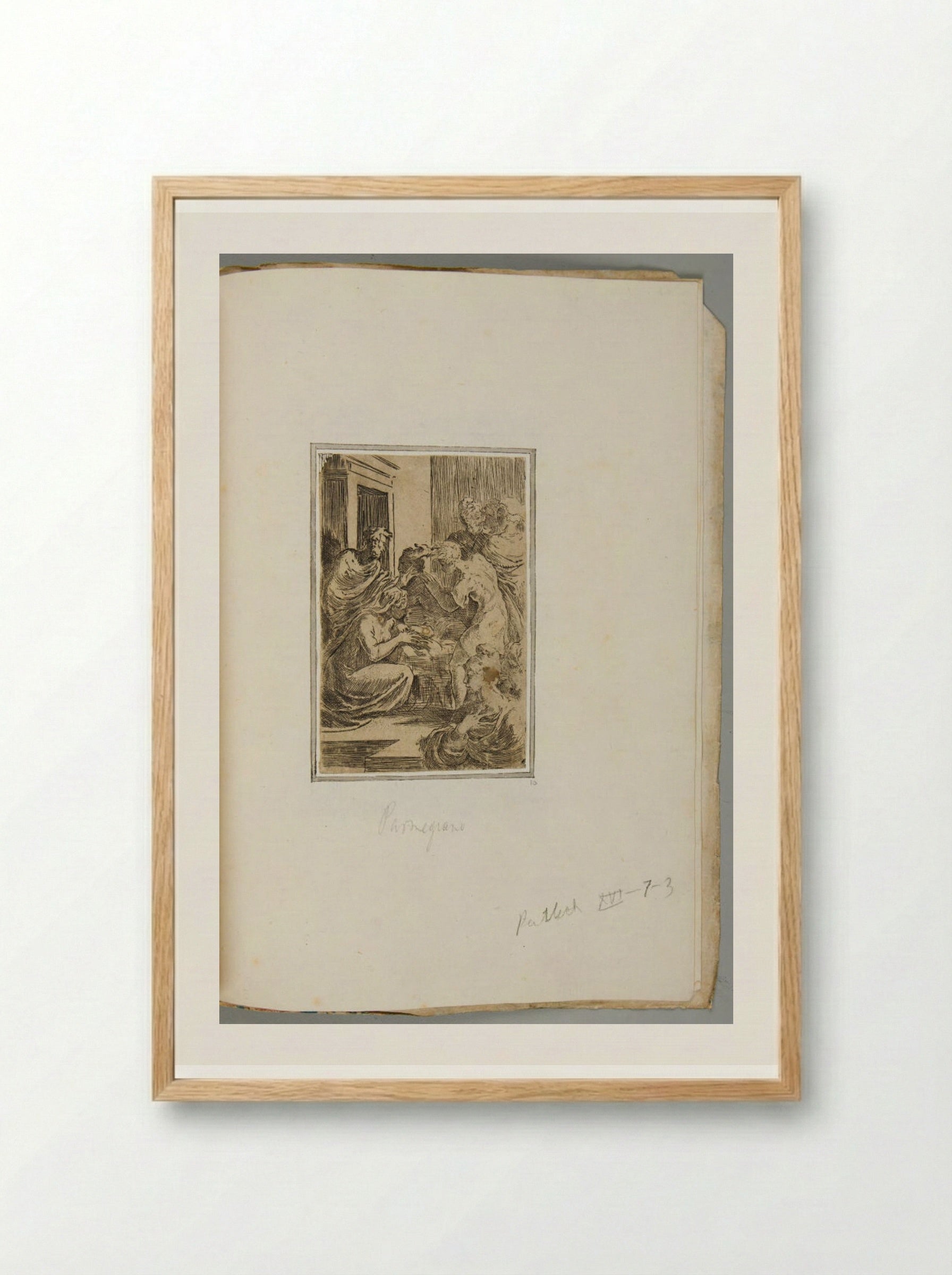 Adoration of the Shepherds - Parmigianino - Framed Print Wood