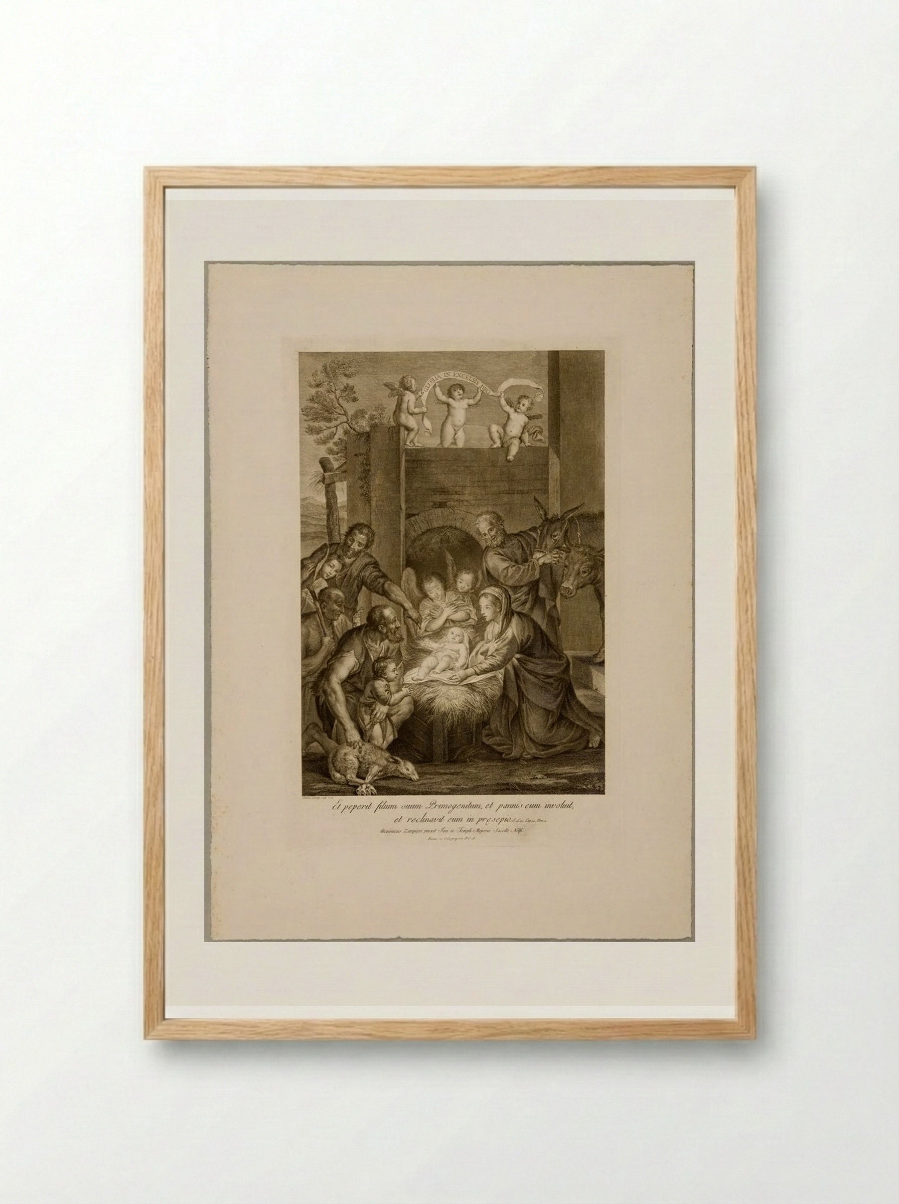 Adoration of the Shepherds - Domenico Cunego - Framed Print Wood