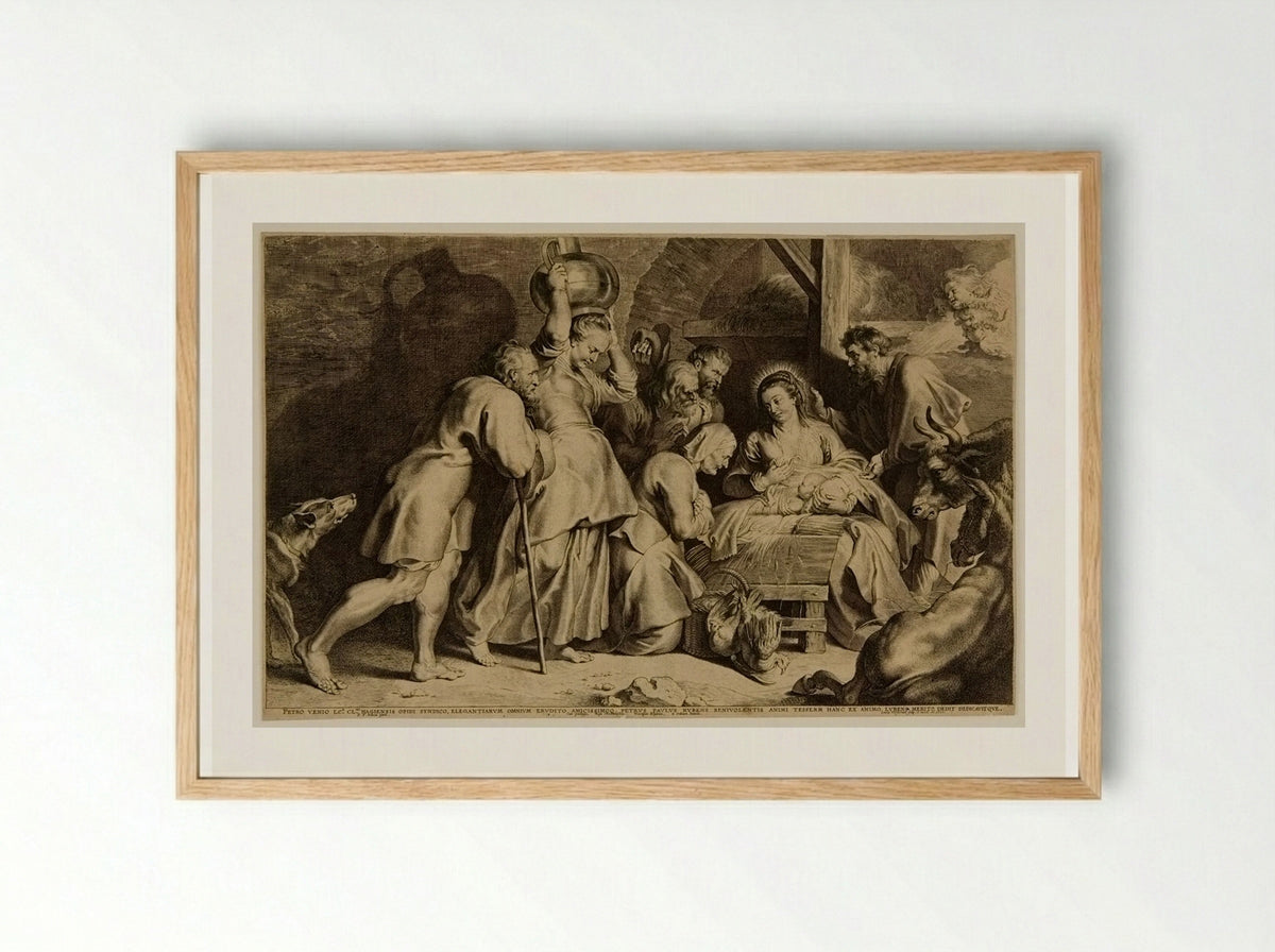 Adoration of the Shepherds - Lucas Vorsterman I - Framed Print Wood
