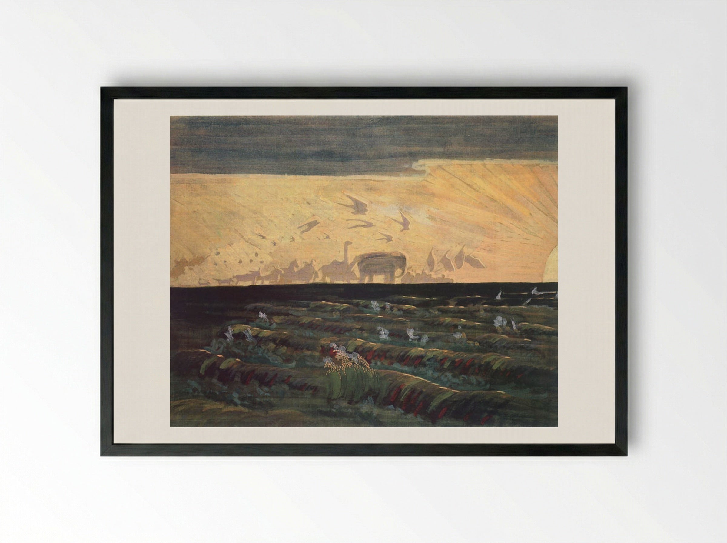 Adoration of the Sun - Mikalojus Konstantinas Čiurlionis - Framed Print Black