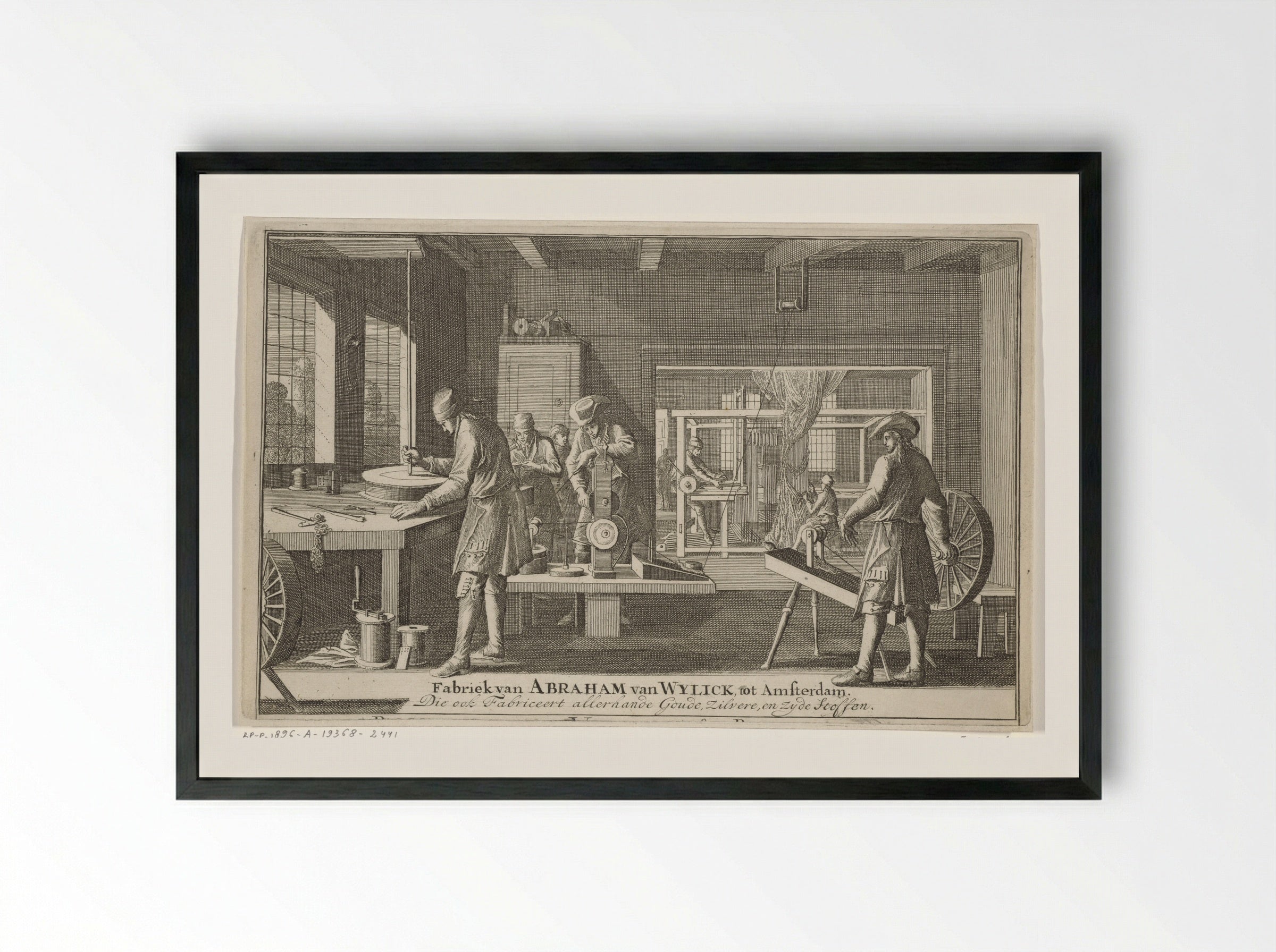 Adreskaart van Abraham van Wylick - Caspar Luyken - Framed Print Black