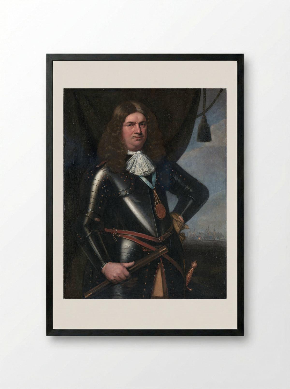 Adriaen Banckert, Lieutenant-Admiral of Zeeland - Hendrick Berckman - Framed Print Black